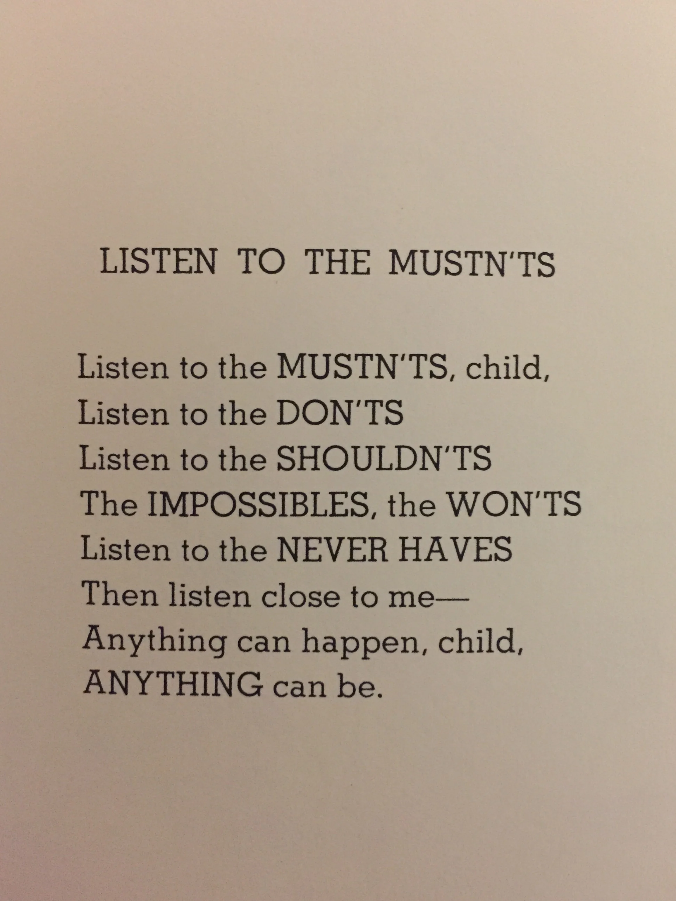 Drea was reading "Where the Sidewalk Ends" to Lucie today and came across this poem that has Lucie written all over it.