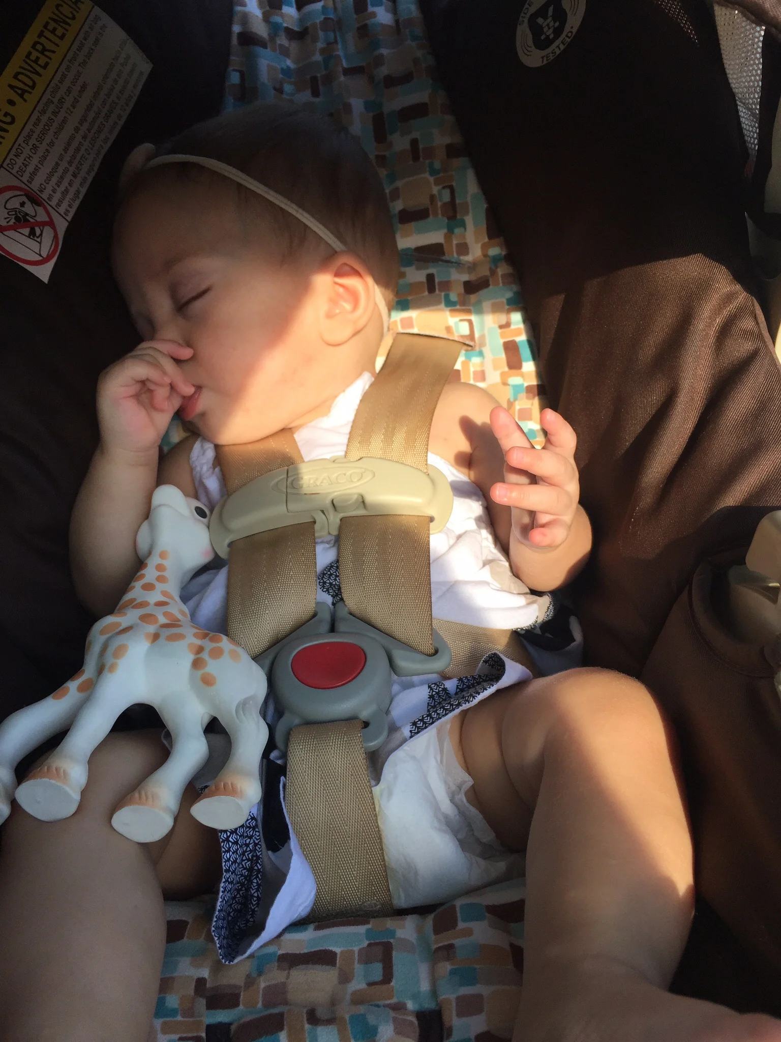 Taking a nap, she found her thumb :)