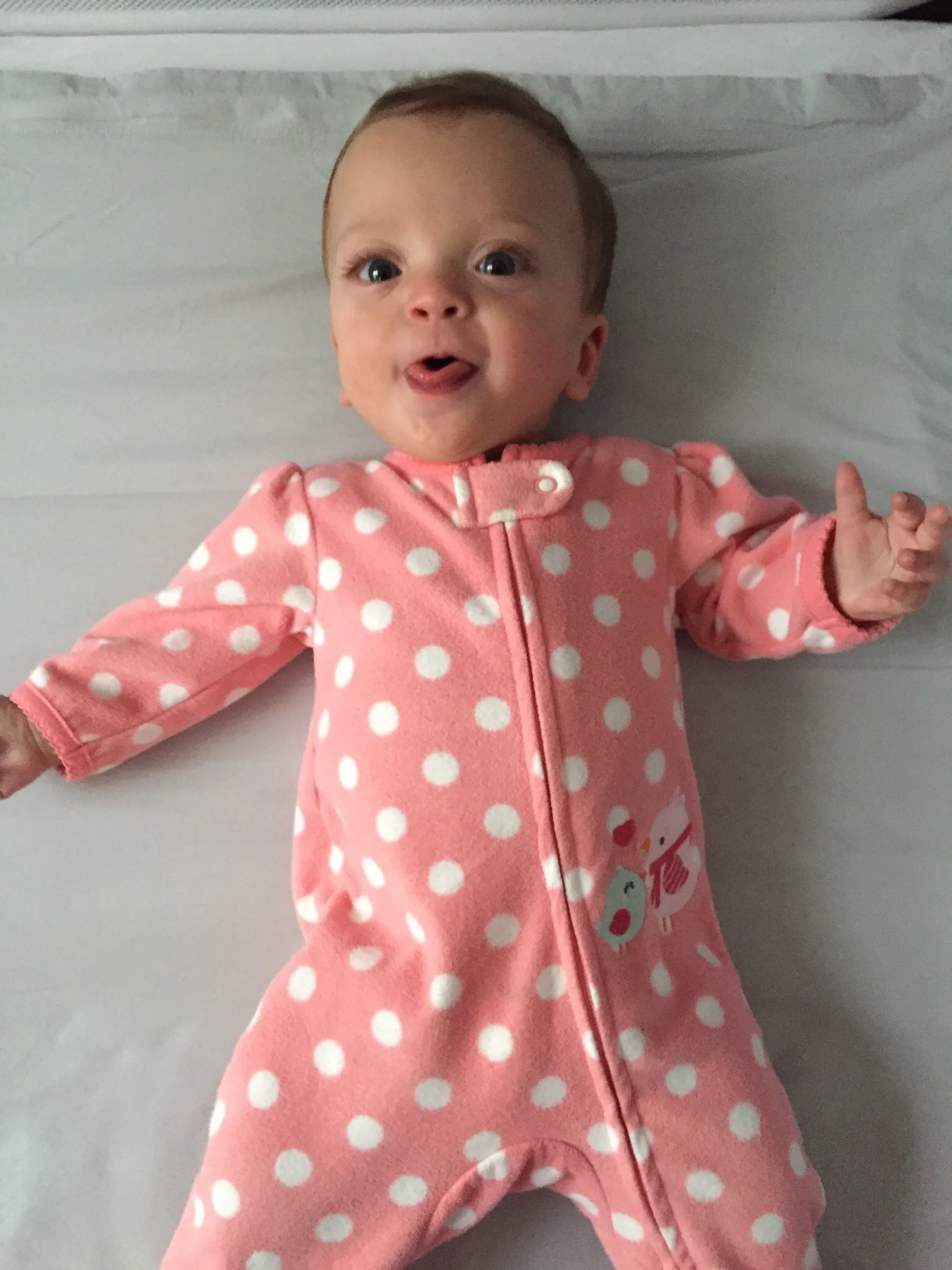 Happy girl in polka dots