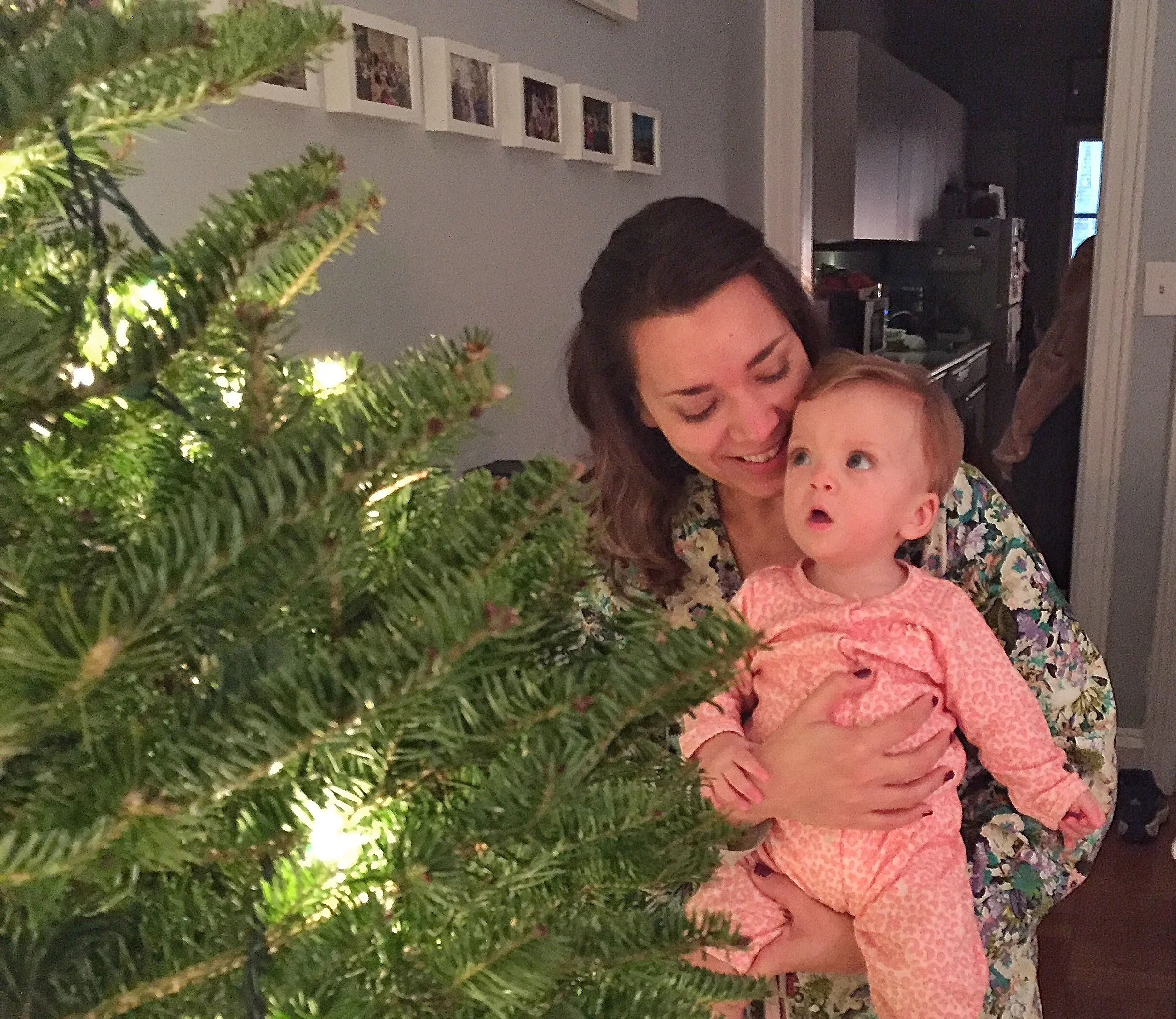 We put the lights on the tree the night before to "surprise" Lucie in the morning. She loved it.