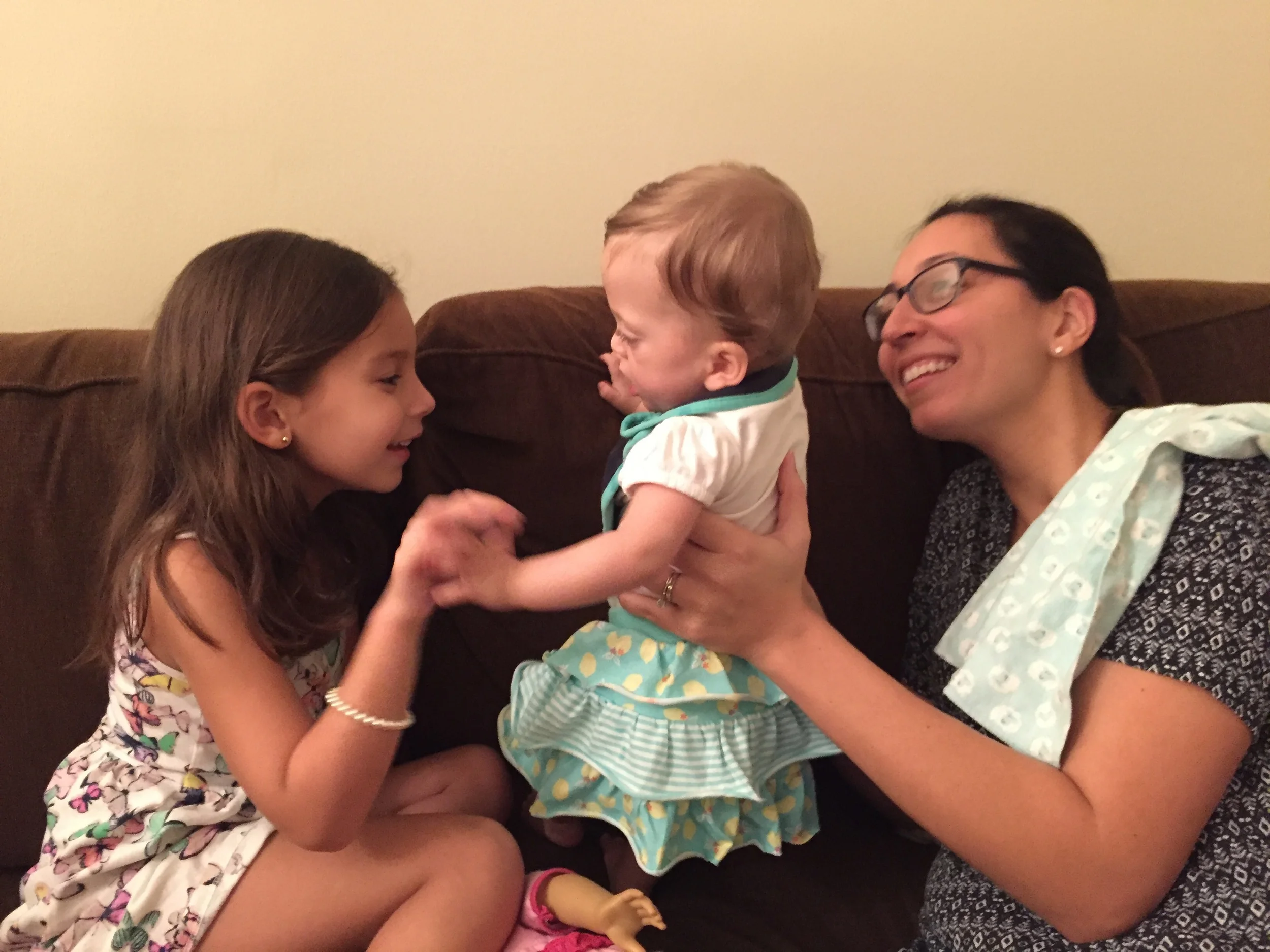 Dinner with the Rogers Family. Sophia loved baby Lucie.