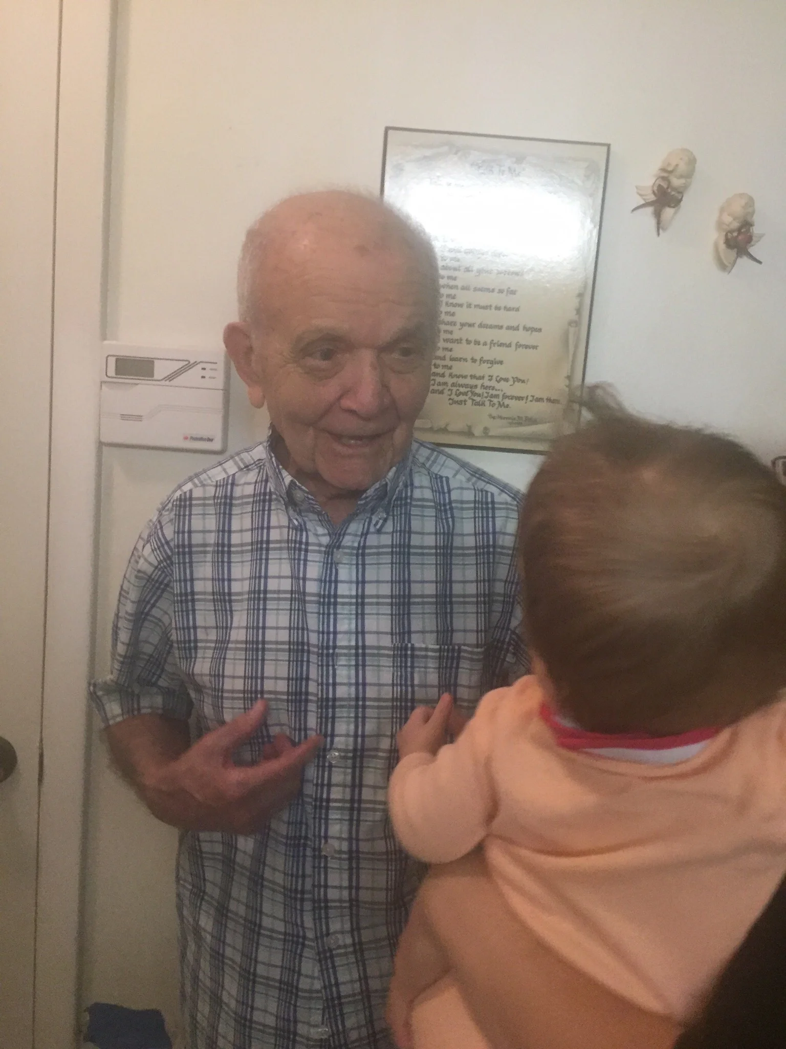 Meeting her Great-Abuelo for the first time