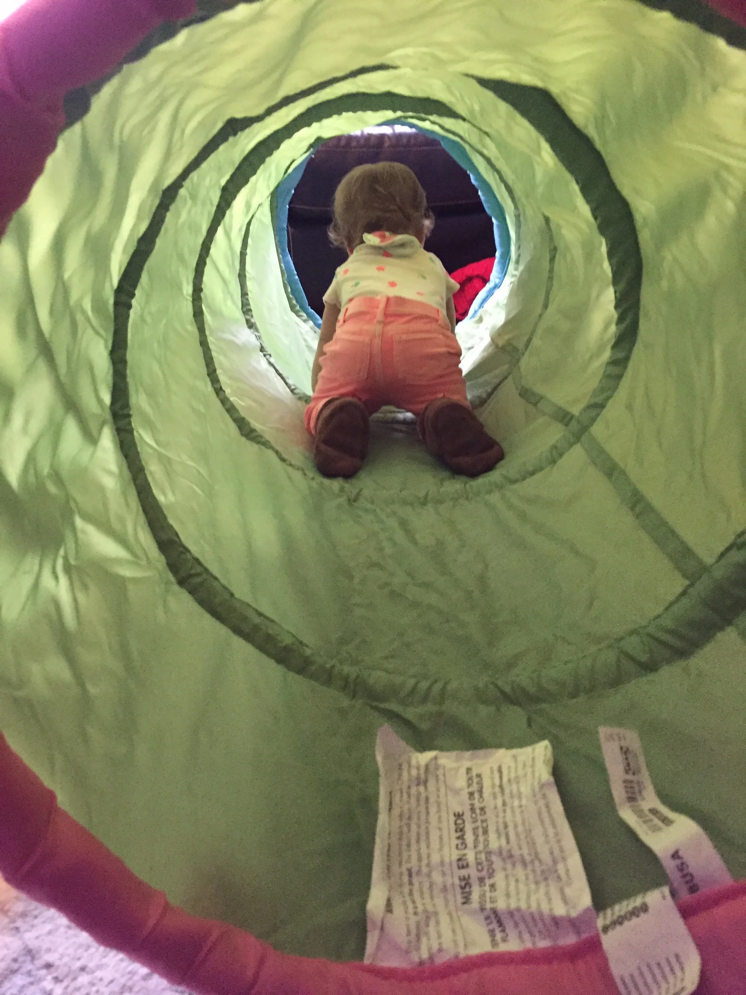 Started going through the tunnel all on her own...