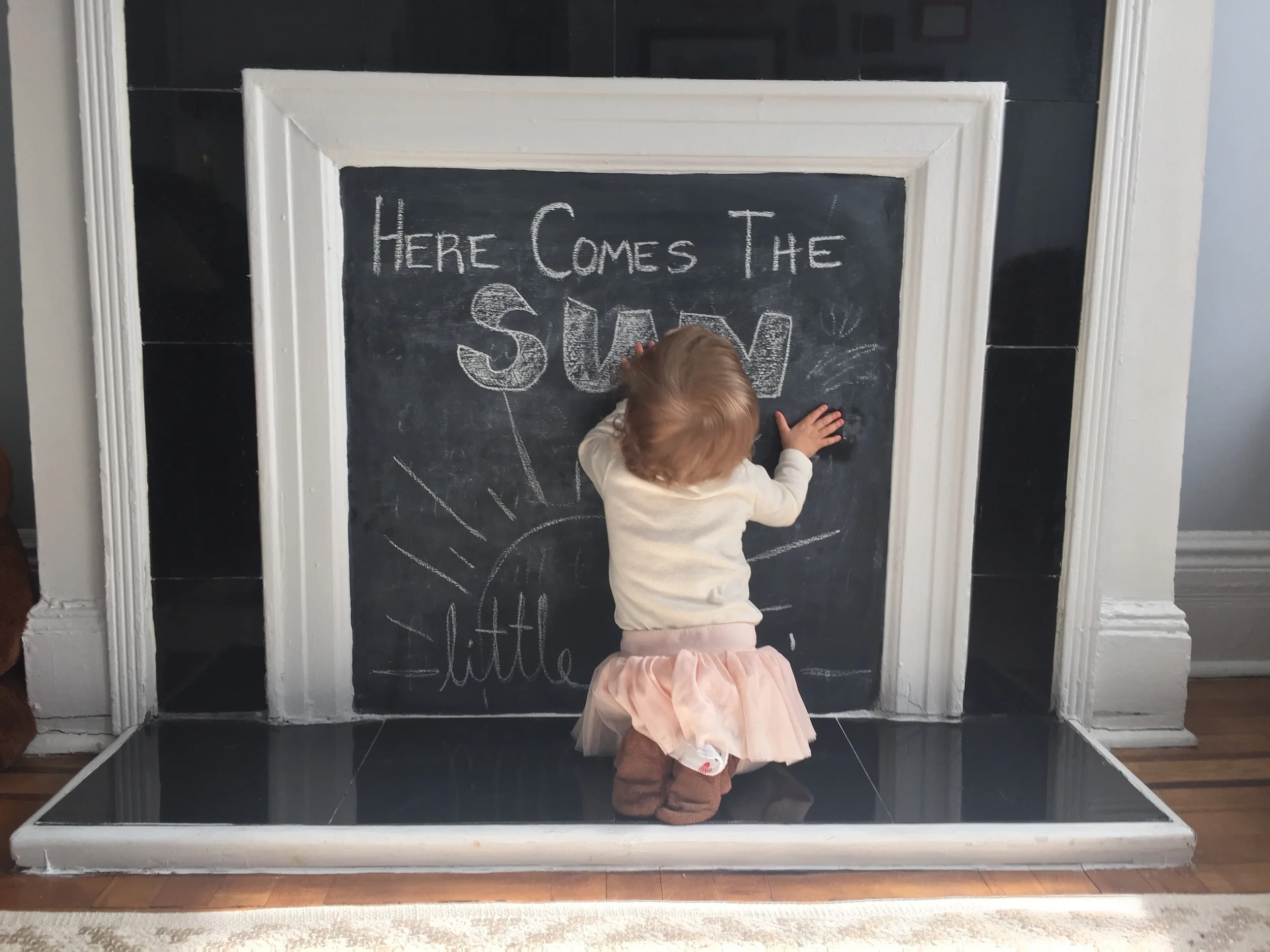 And now, the chalkboard needs a kiss.