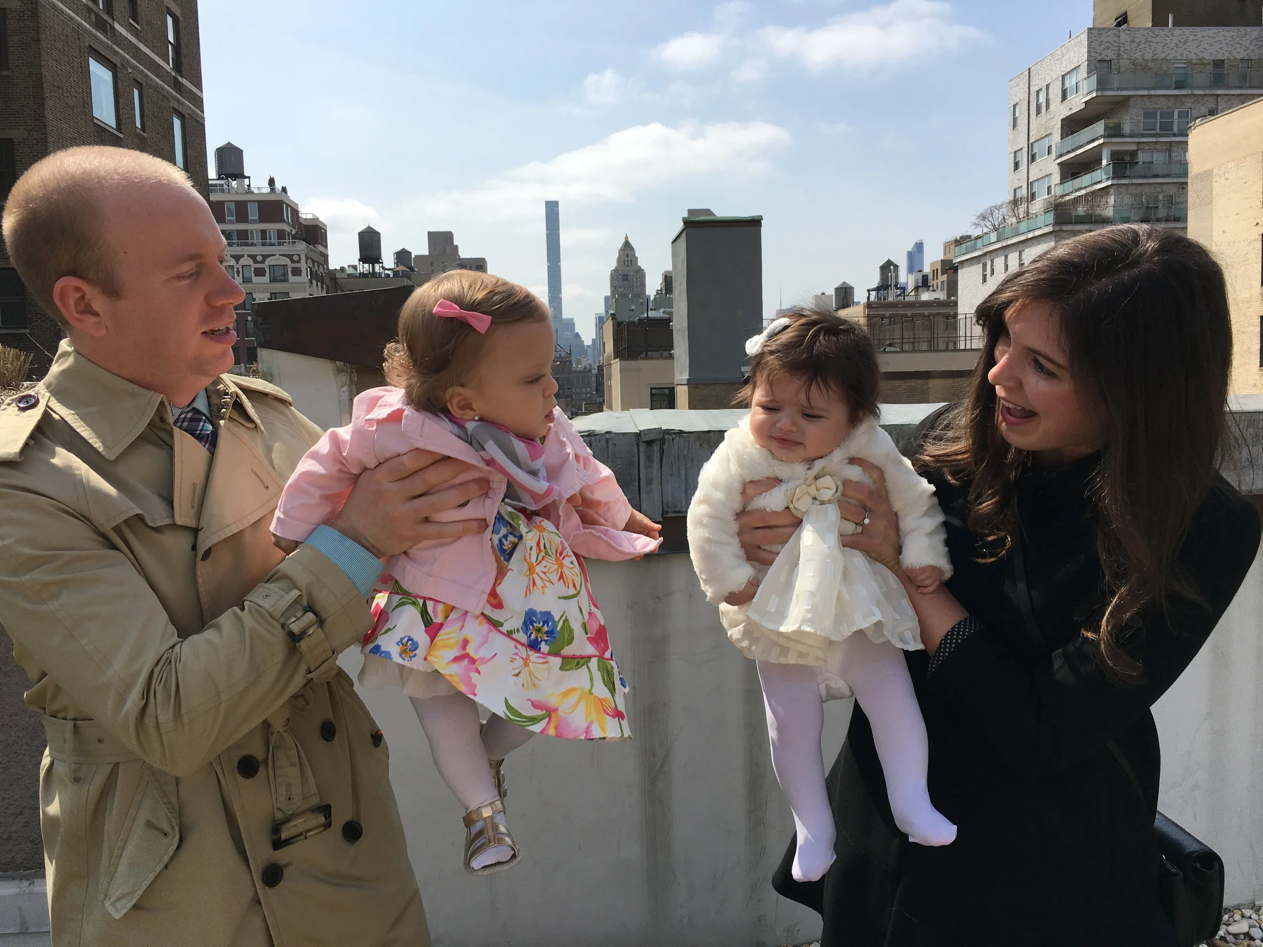 Rooftop Easter Egg Hunt with some of her favorites! (Uncle Scottie, Aunt Katie and bestie, Elle)