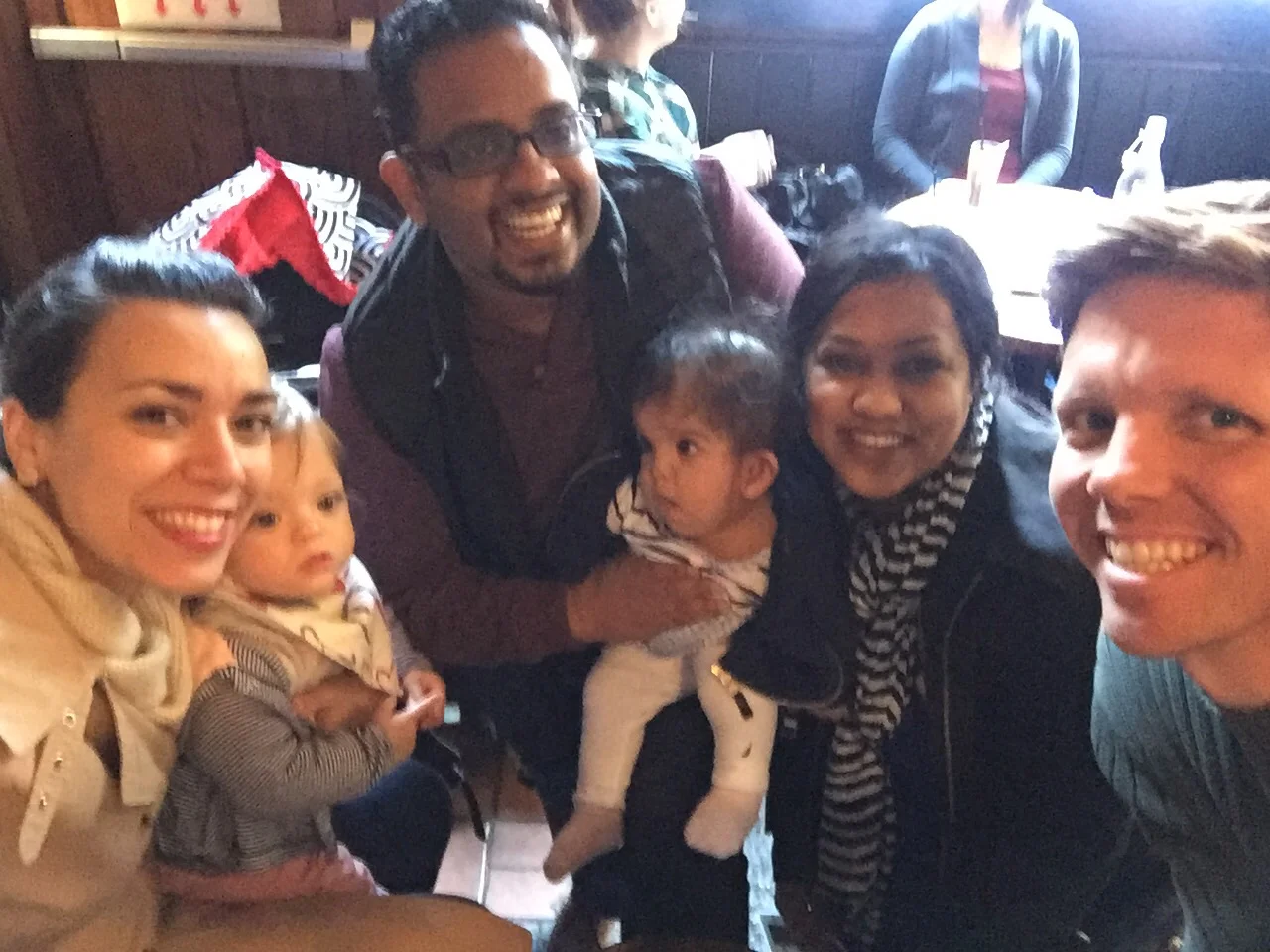 Lunch with James, Teena and their sweetie, Anaya