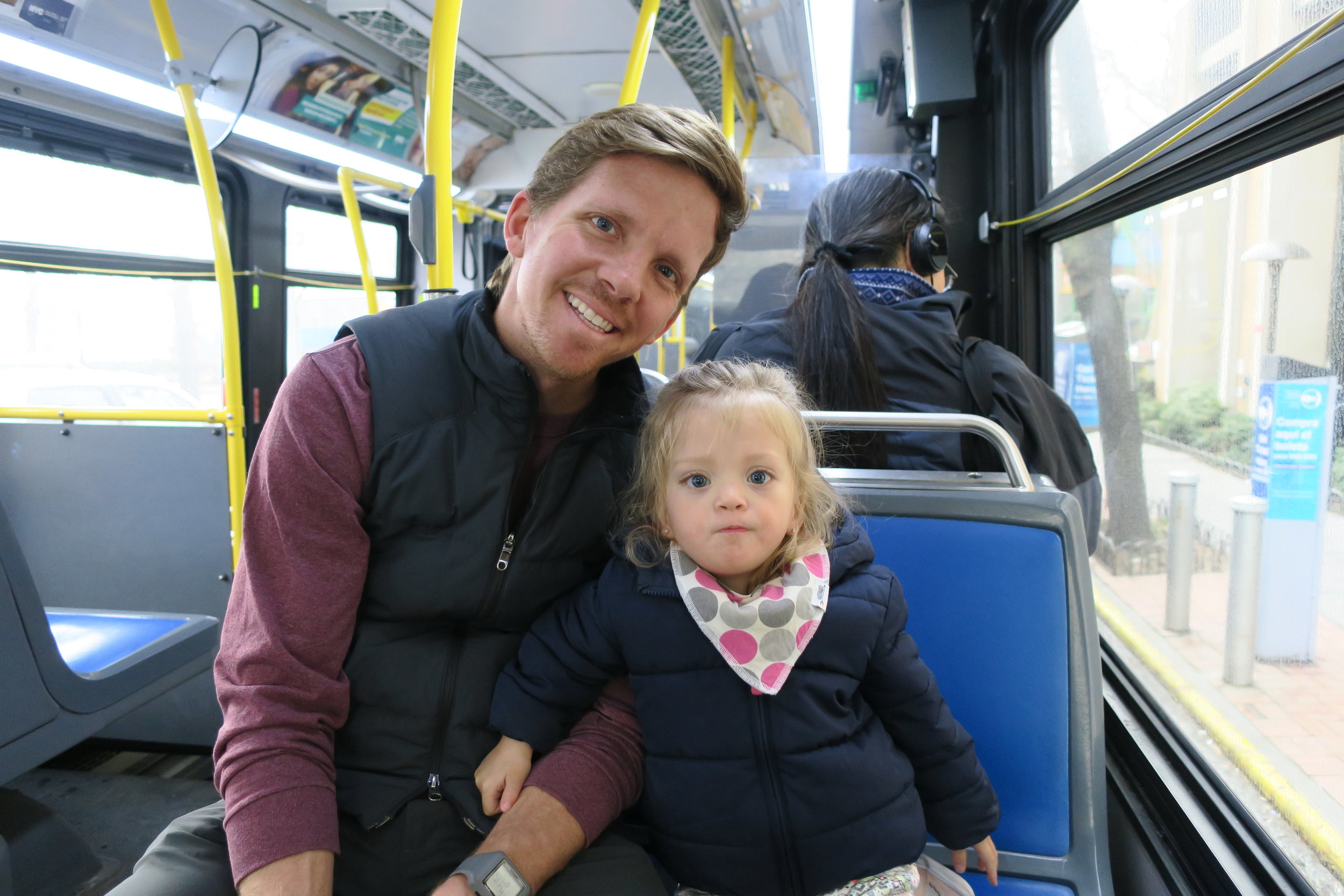  Lucie loves to ride the bus. She gets to pick were to sit as well.&nbsp; 