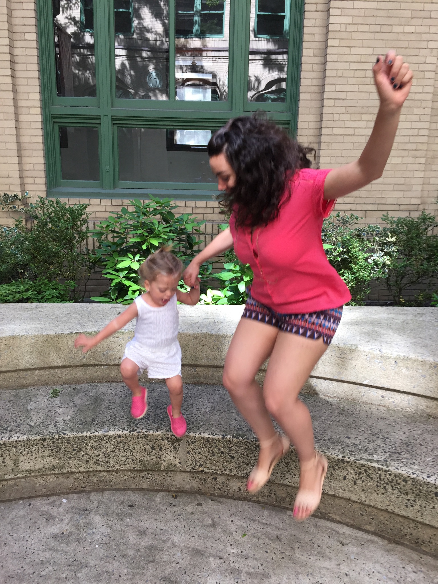  Playing in the courtyard at church 