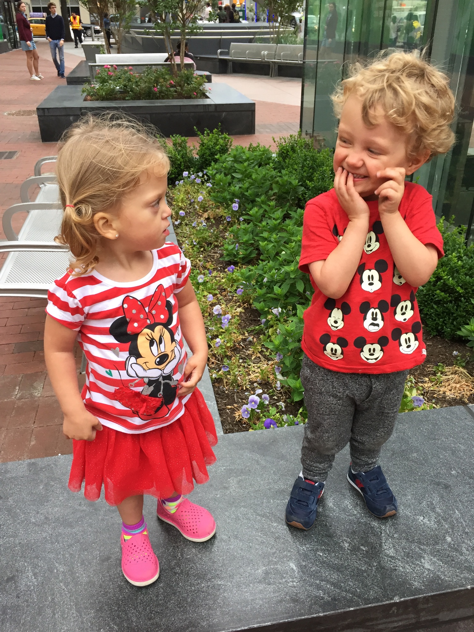  Graham and Lucie matching in Mickey and Minnie. 