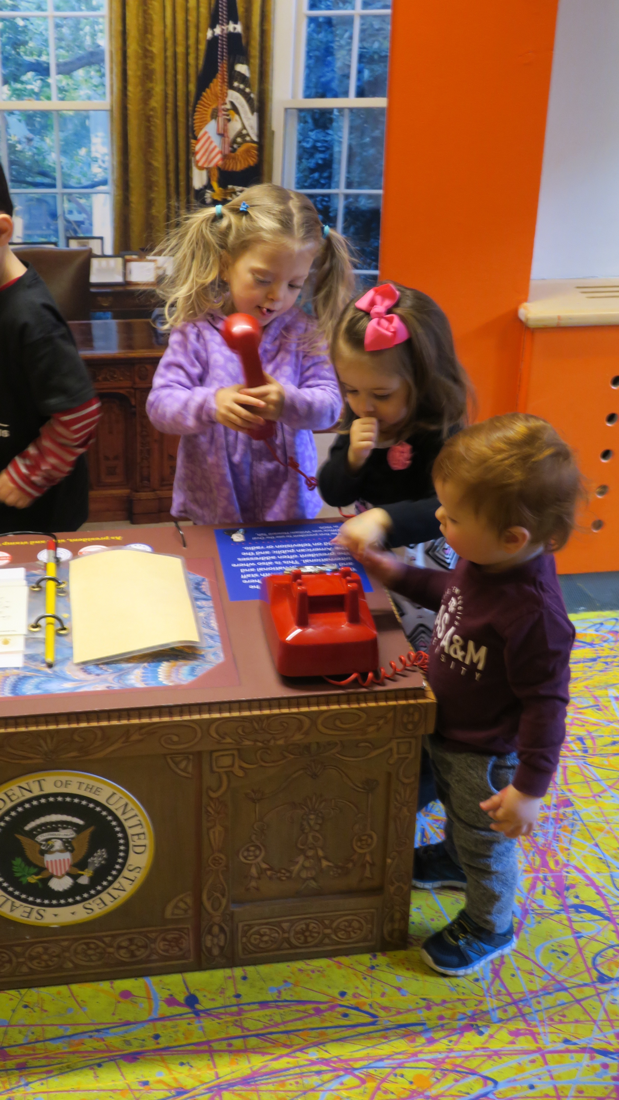  They even got to use the top secret phone in The Oval Office. 