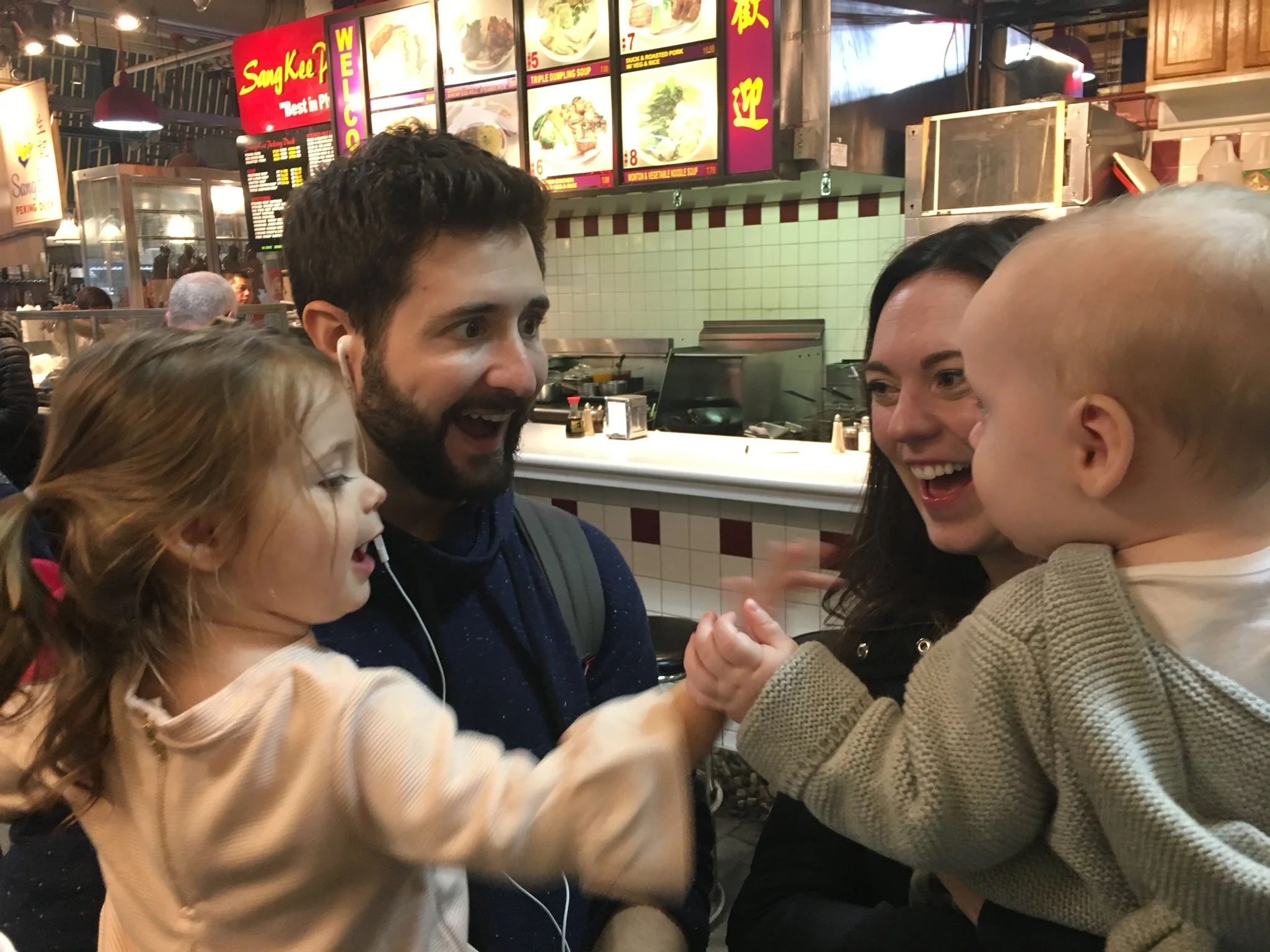  Snacking and playing along the way. 