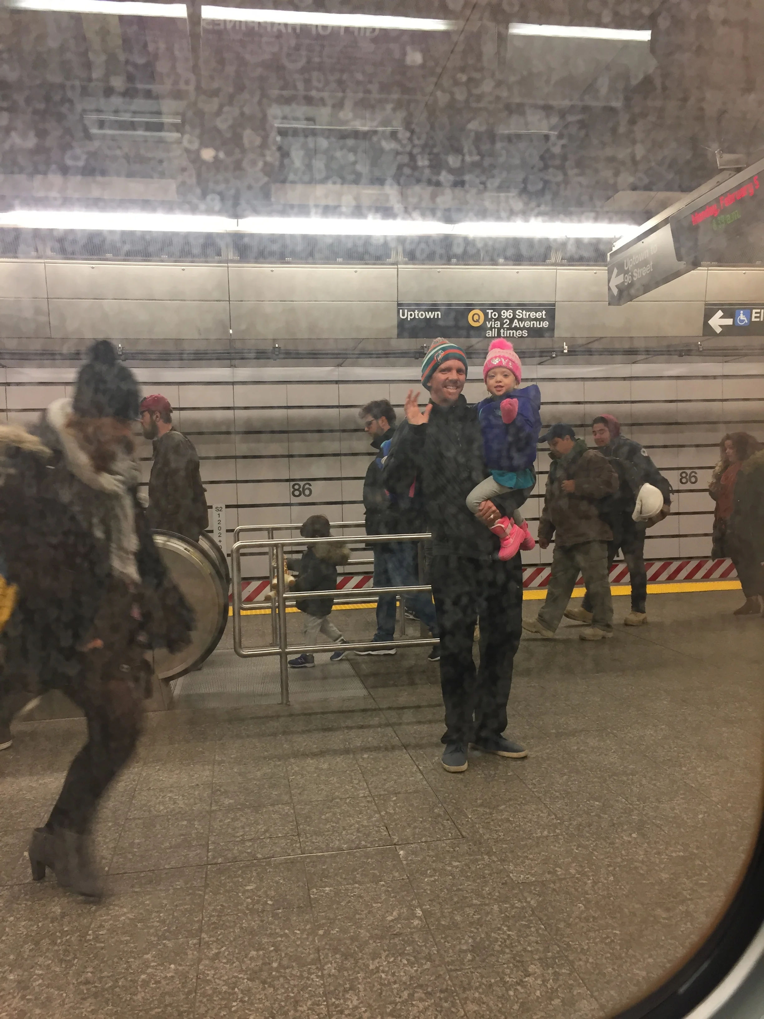  My commute buddies heading off to Lucie's school and waiting for my train to leave. All the hugs and kisses and see you laters and have a good day at school and have a good day at work, MAKE MY DAY.&nbsp;&lt;3 