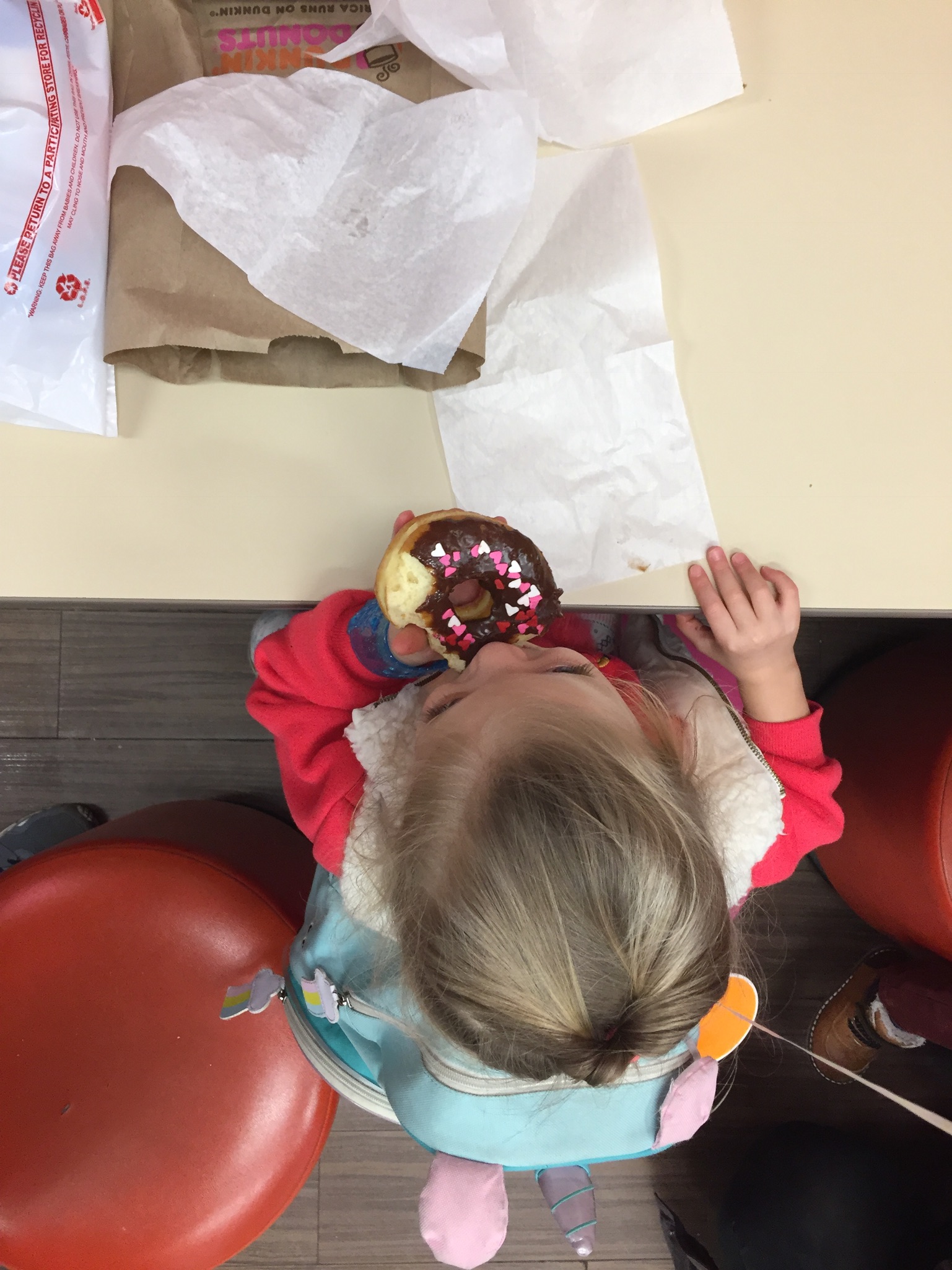  Donut with chocolate frosting and sprinkles, please! 