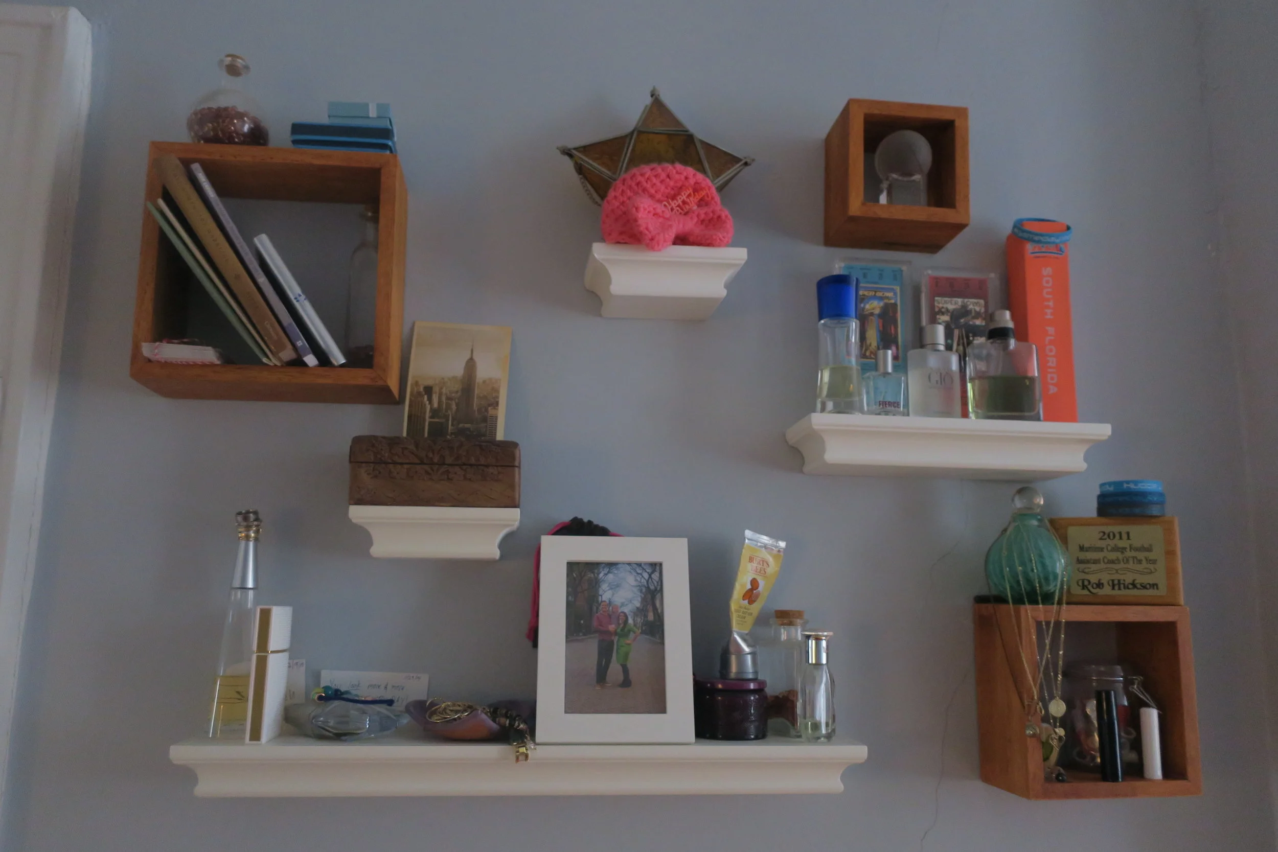  We've added lots of mementos to this area, like that sweet preemie hat from Lucie's NICU days. 