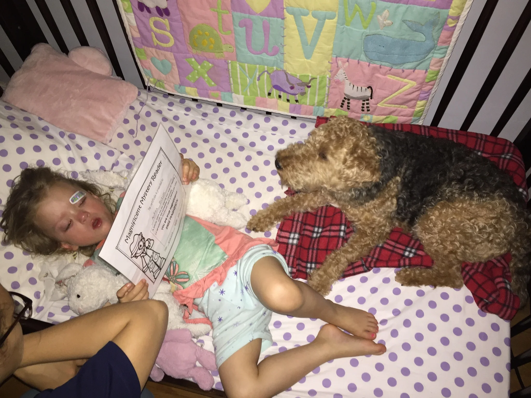 Later that night she bumped her eye pretty badly on the side of her bed. She wanted Bess to sleep with her which was really sweet. We sang, and talked and told her she would be okay. She prayed a very special prayer before going to bed this night.