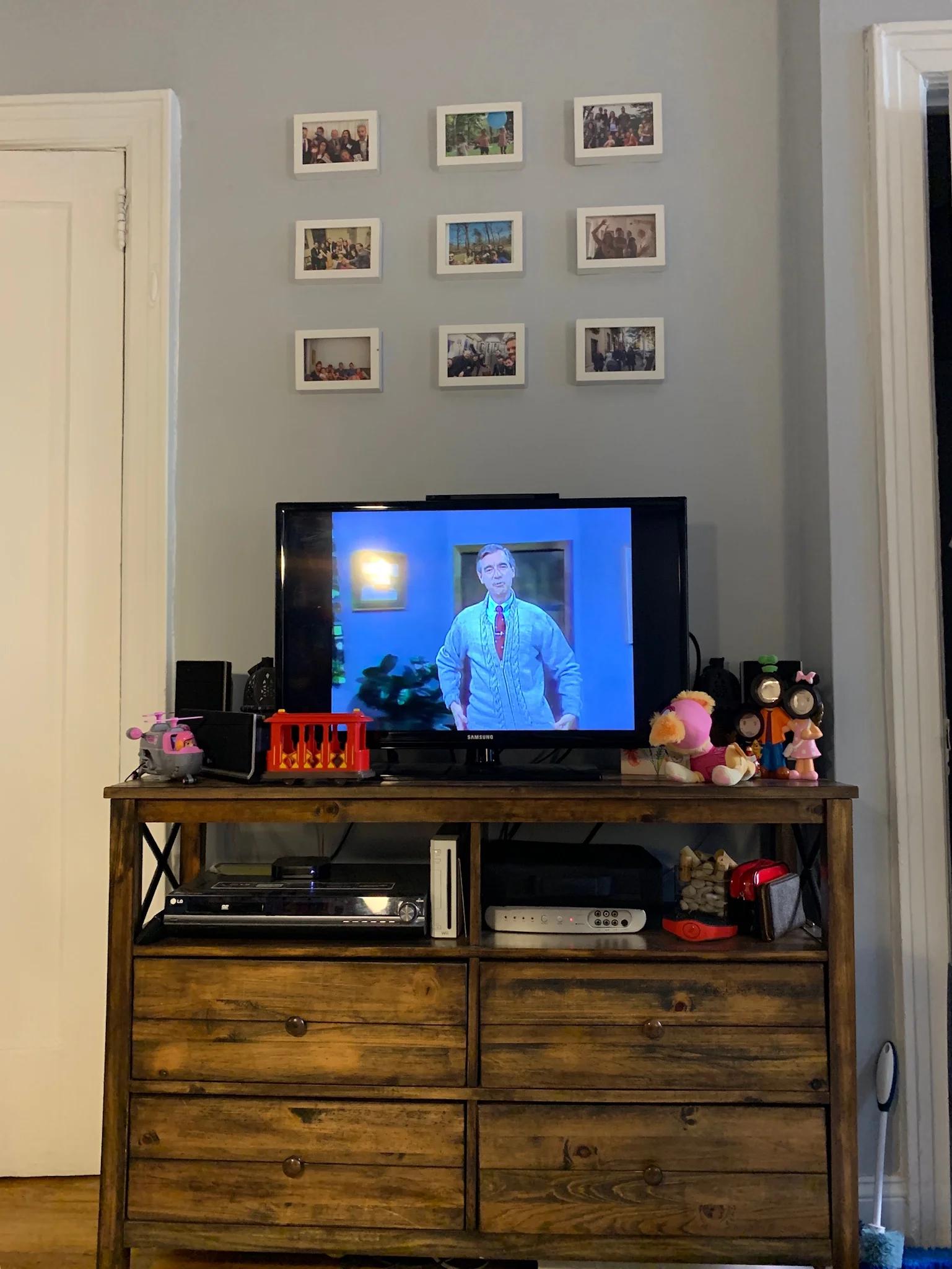 Introducing Lucie to the OG Daniel Tiger... Mister Rogers.