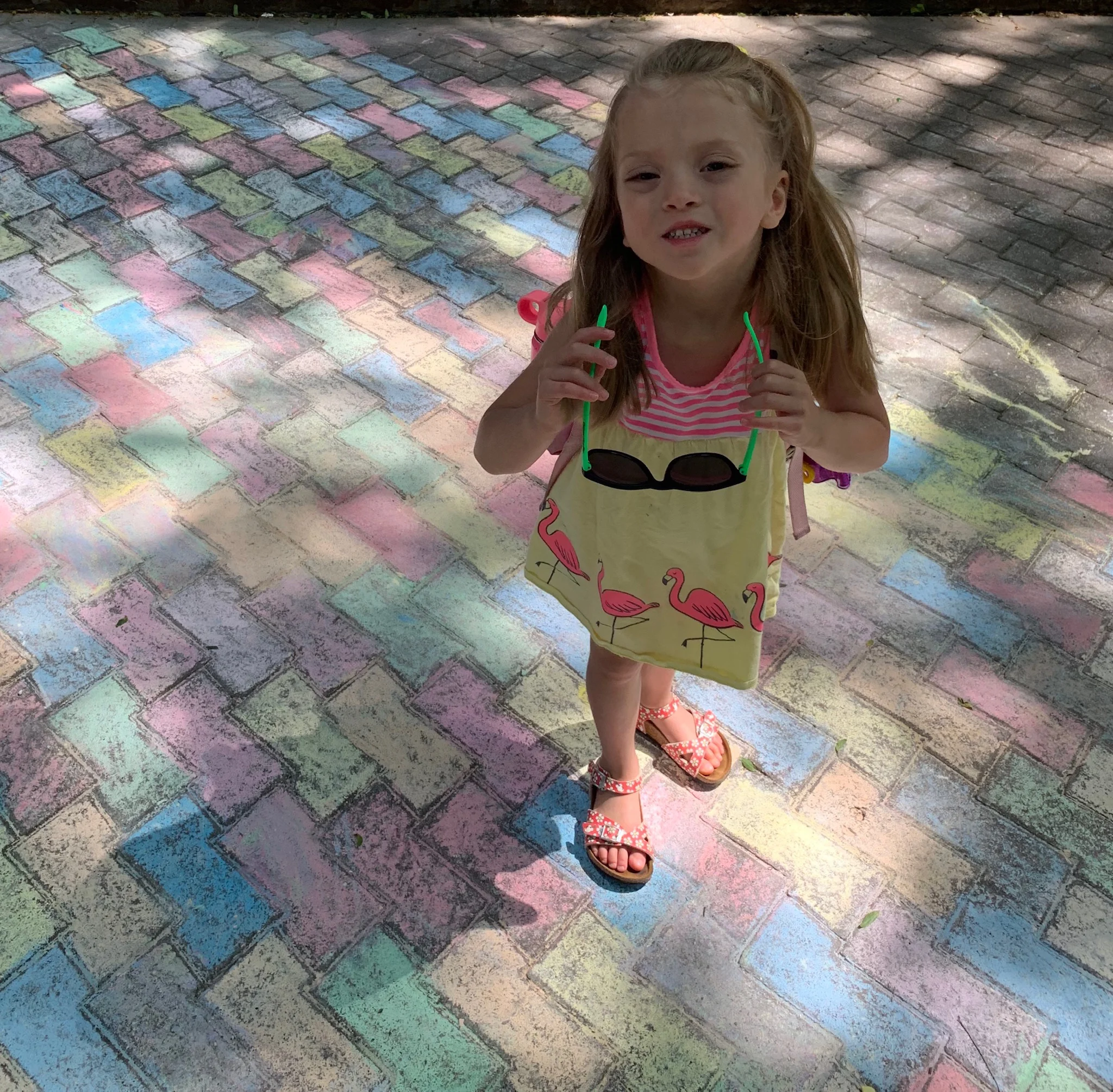 We discovered some fun sidewalk chalk art on our way to the library one morning.