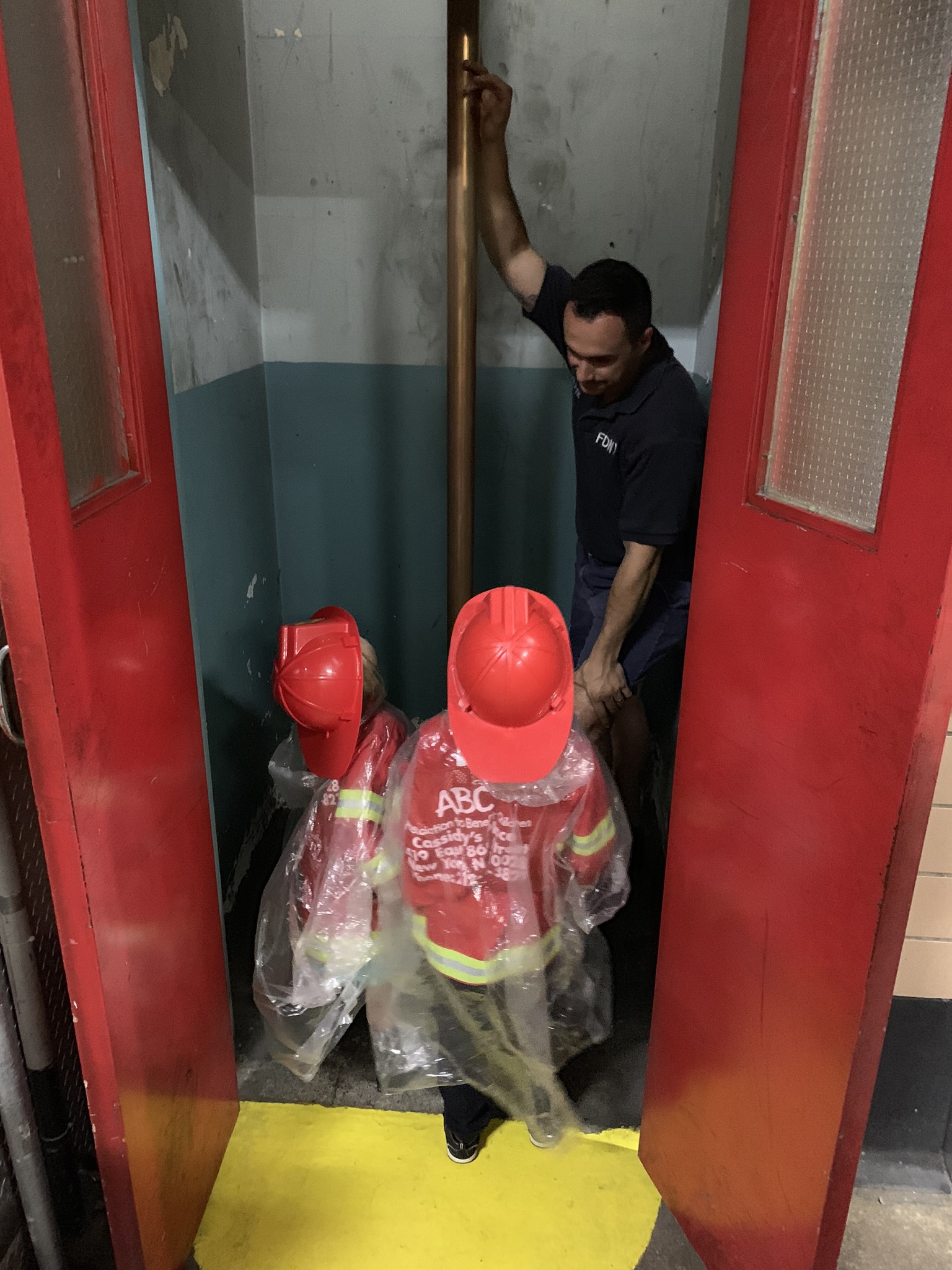 While Felicity and I were at the cardiologist, Lucie and Rob got to go on a field trip to the Fire Department in our neighborhood with her school.