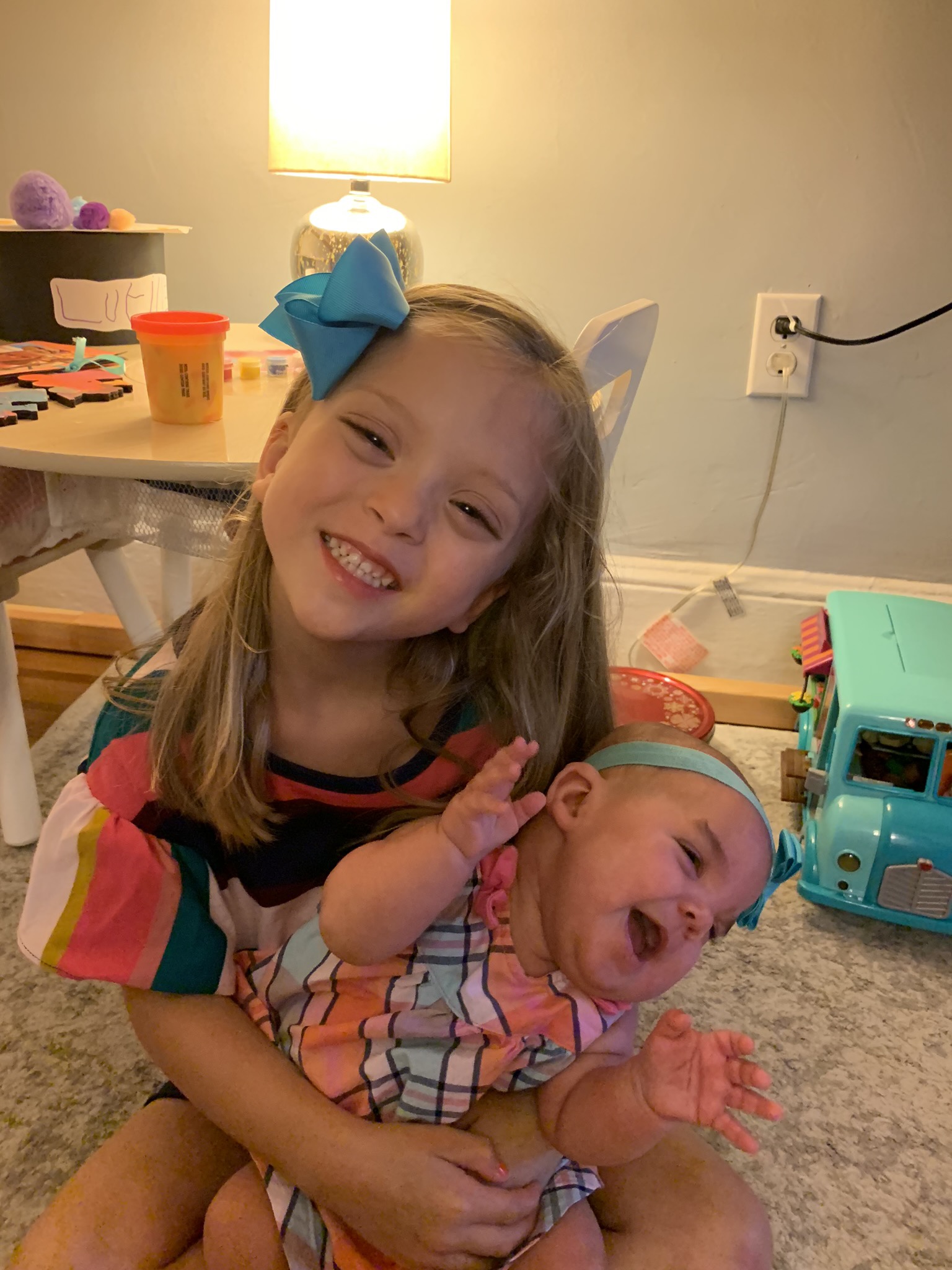 Sisters laughing
