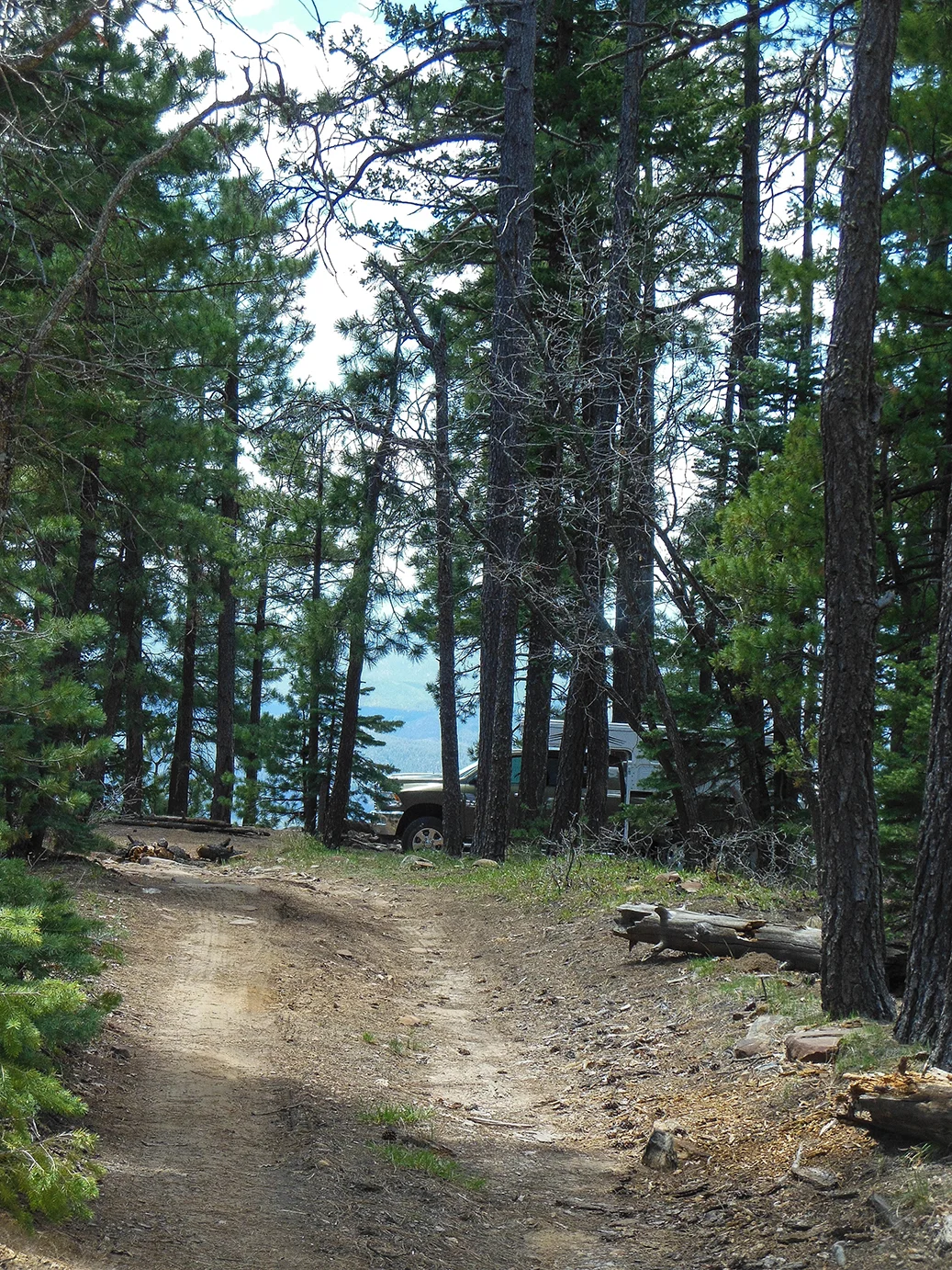 Joni looking down into our campsite.