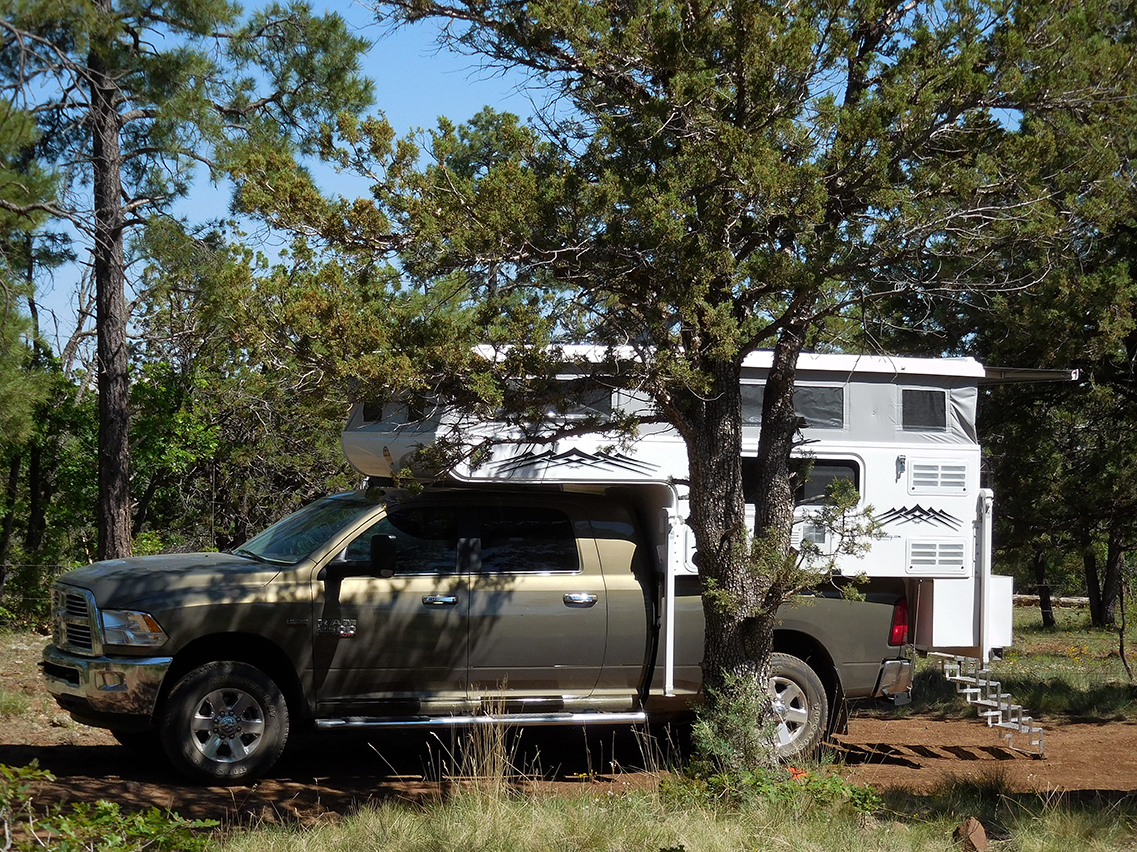 Joni captures our camp on Mingus Mountain