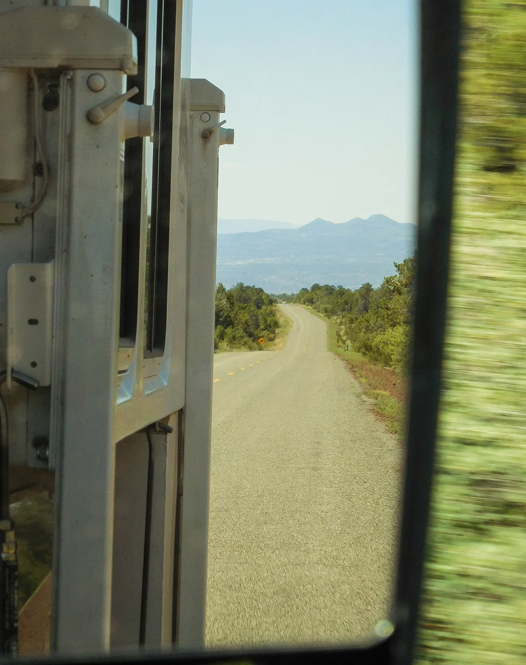Joni looks back to the Verde Valley and the mountains beyond.