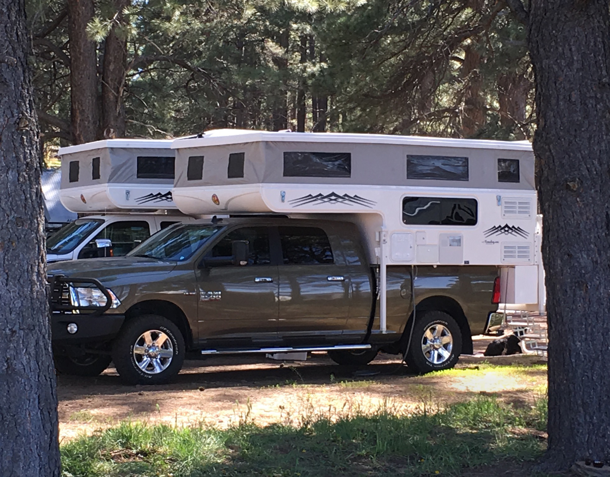 Joni captures the Nomadacy Support Vehicle with John's rig behind it.