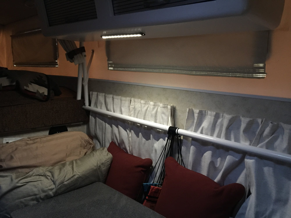  I noticed the campers in the showroom had new 3 position LED lights that weren't available a couple of years ago. &nbsp;I had to have them. &nbsp;Now the Nomadacy rig has mood! 