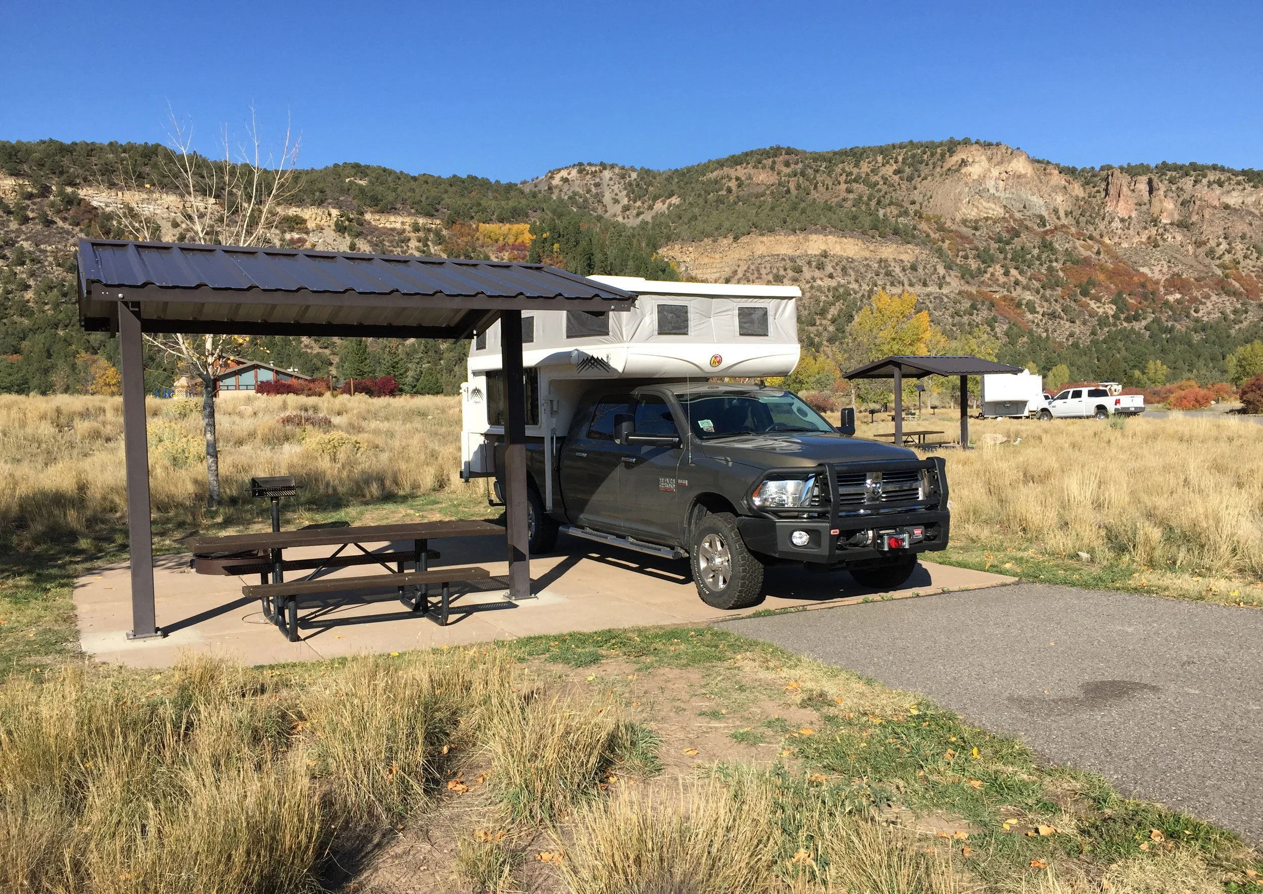 Camp at Ridgway State Park. Nice campground with roomy sites.