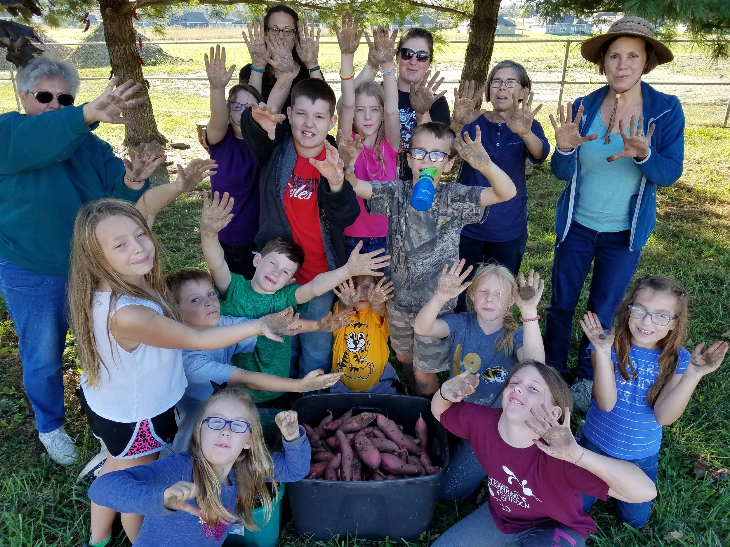 We LOVE getting our hands dirty in the Learning Garden. Elementary Garden Clubbers show us how it's done with their Fall 2017 sweet potato harvest!
