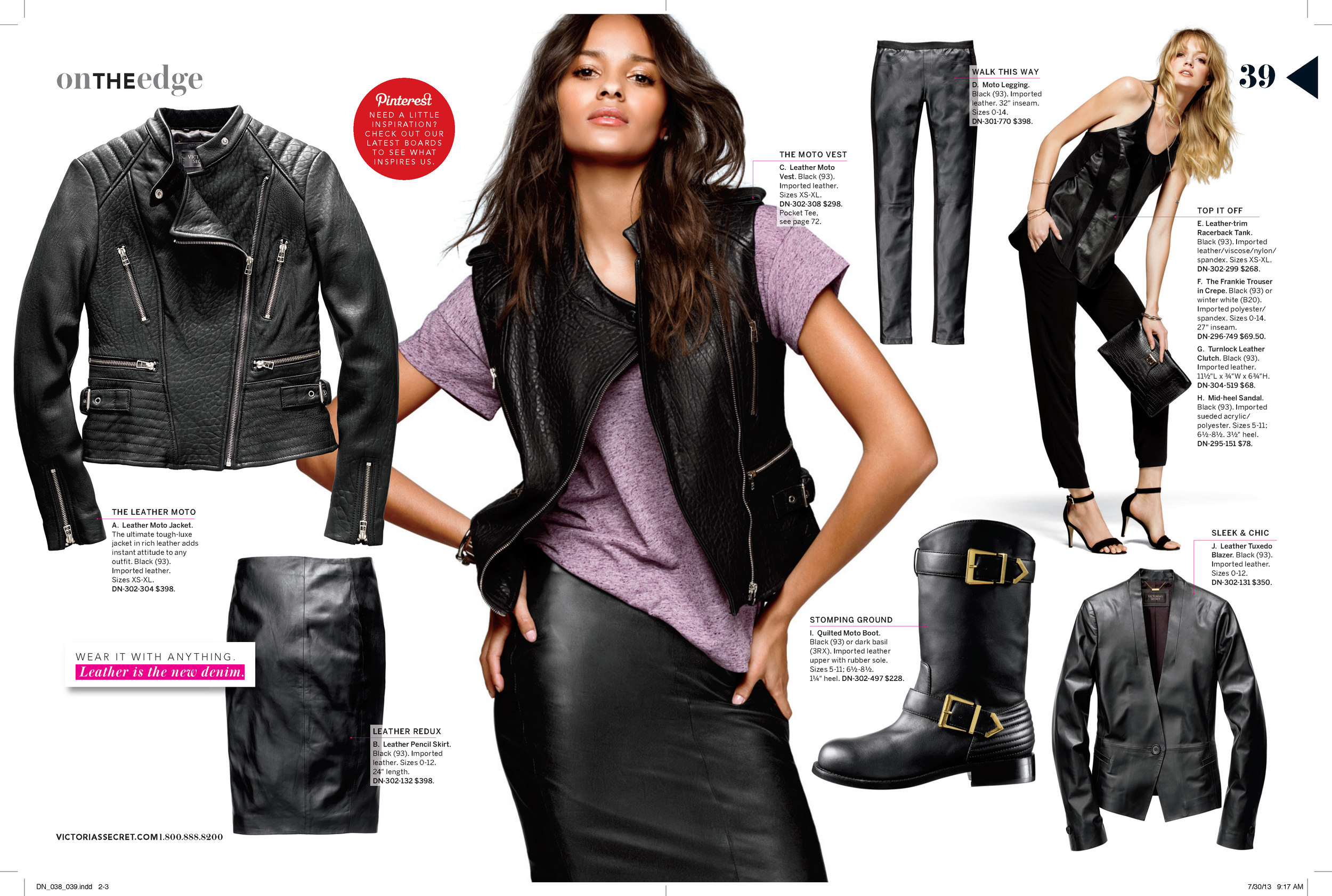 Copy reads: Wear it with anything–leather is the new denim.
