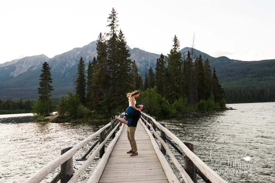 Jasper Engagement Photographer | Pyramid Lake Engagement session