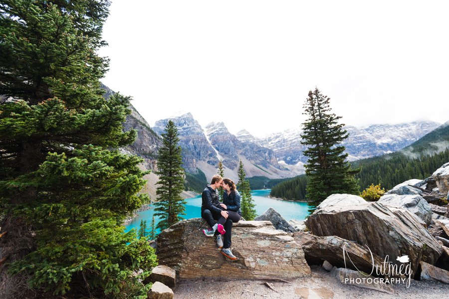 Moraine Lake Surprise Proposal | Banff Surprise Proposal Photography