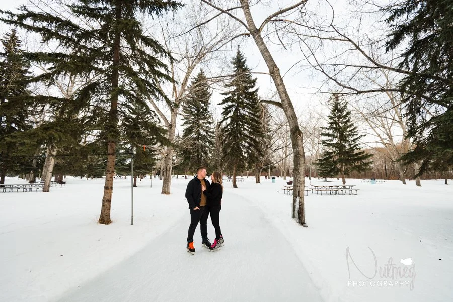 Winter Engagement Photography | Skating Engagement Session 
