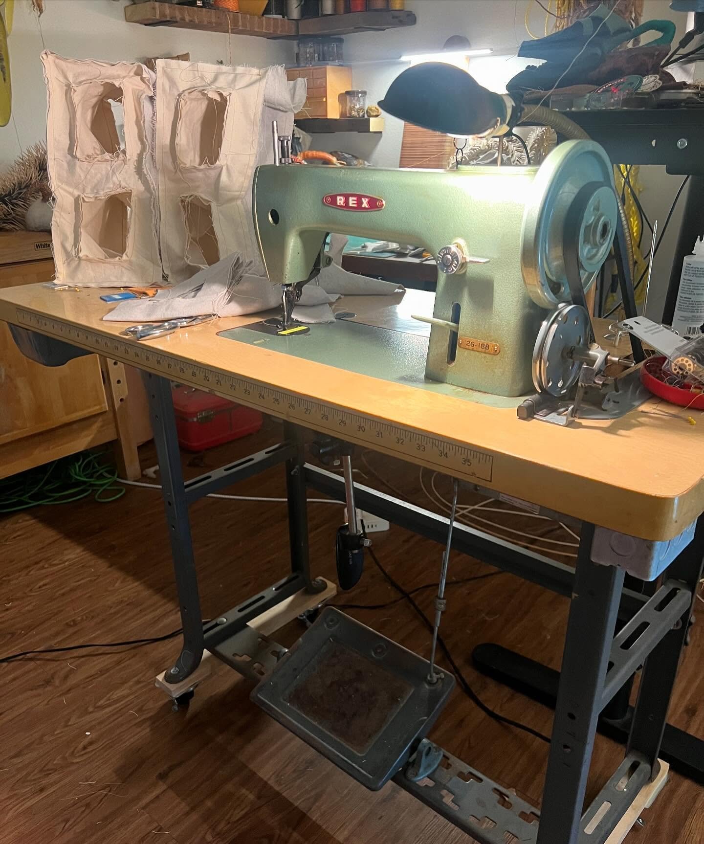 Last year I inherited this industrial sewing machine from a life long family friend who passed away. What a way to connect to a tool&hellip;. It&rsquo;s extra special! After months of tinkering with it, I finally got it professionally serviced and it