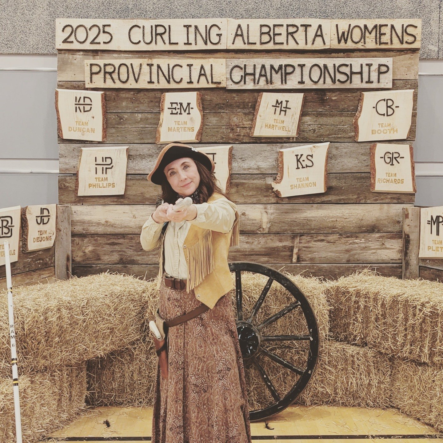 Thanks @curlingalberta for the opportunity to have our &quot;Annie Oakley&quot; character entertaining your Sponsors &amp; Athletes at last night's kickoff to the 2025 Curling Alberta Women's Provincial Championships in Rimbey. 

We wish all the team