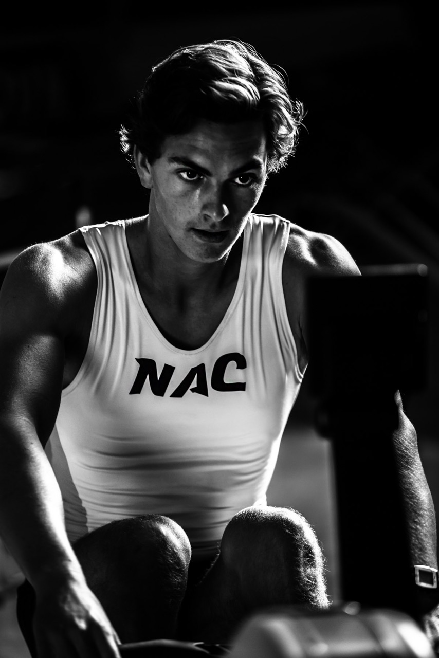 Newport Harbor athlete rowing at the NAC. 