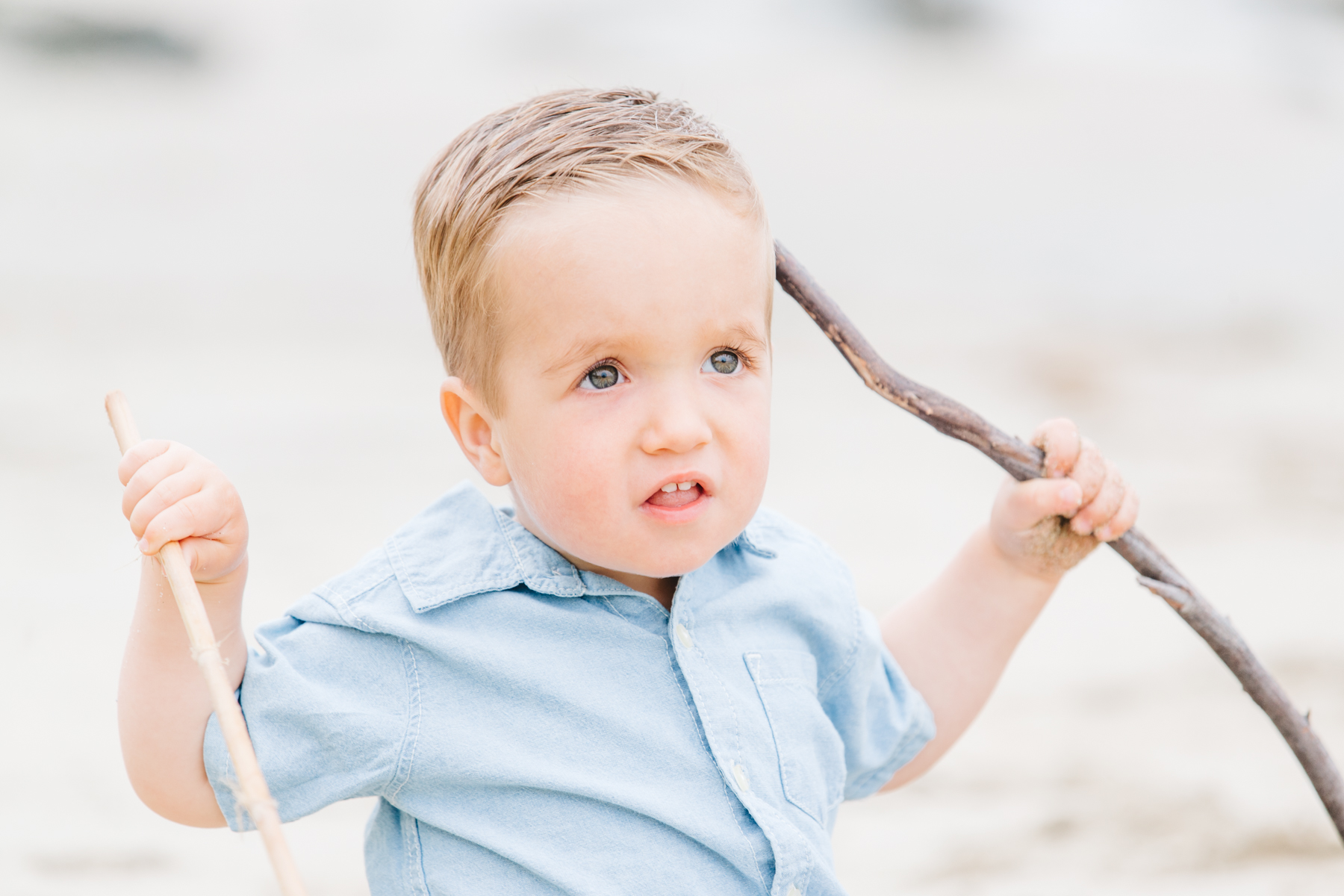 I've got two sticks Dad!! 