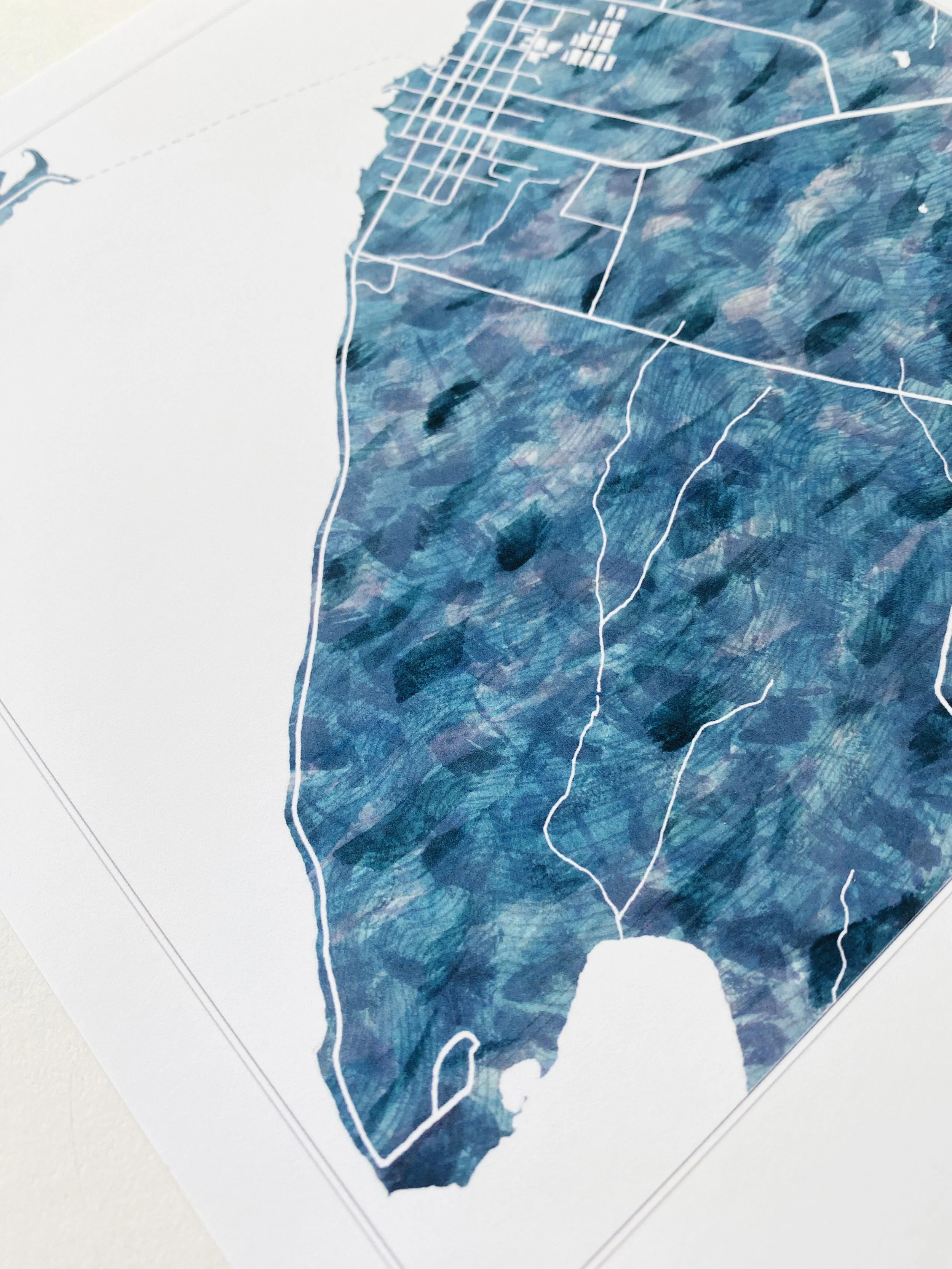 CAPE VINCENT New York Watercolor Map PRINT — TurnoftheCenturies