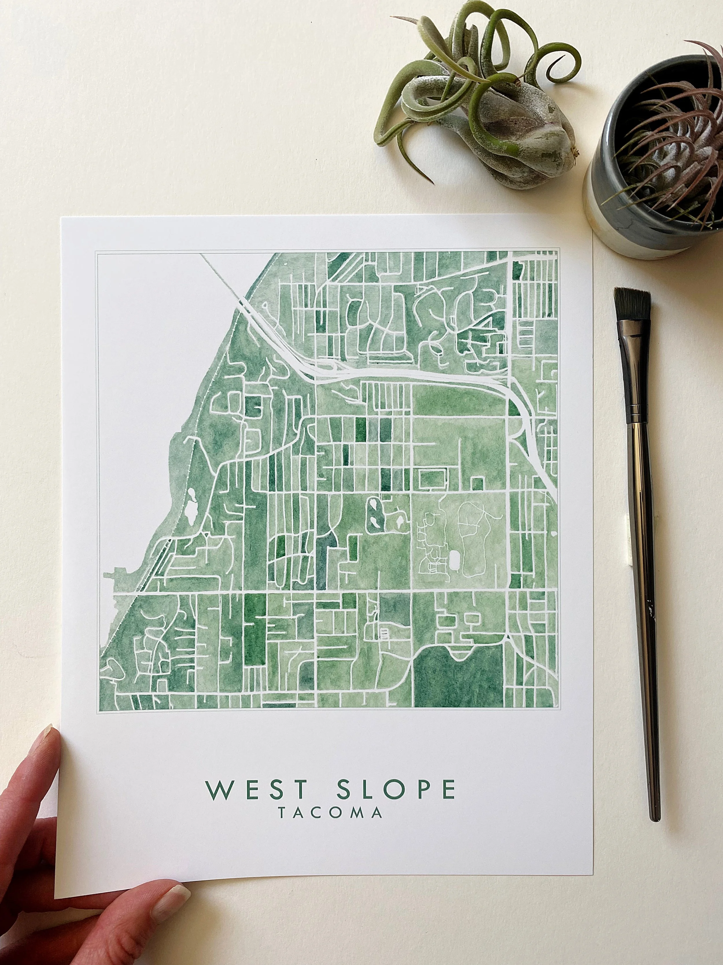 West Slope Neighborhood Watercolor Map PRINT — Turnofthe