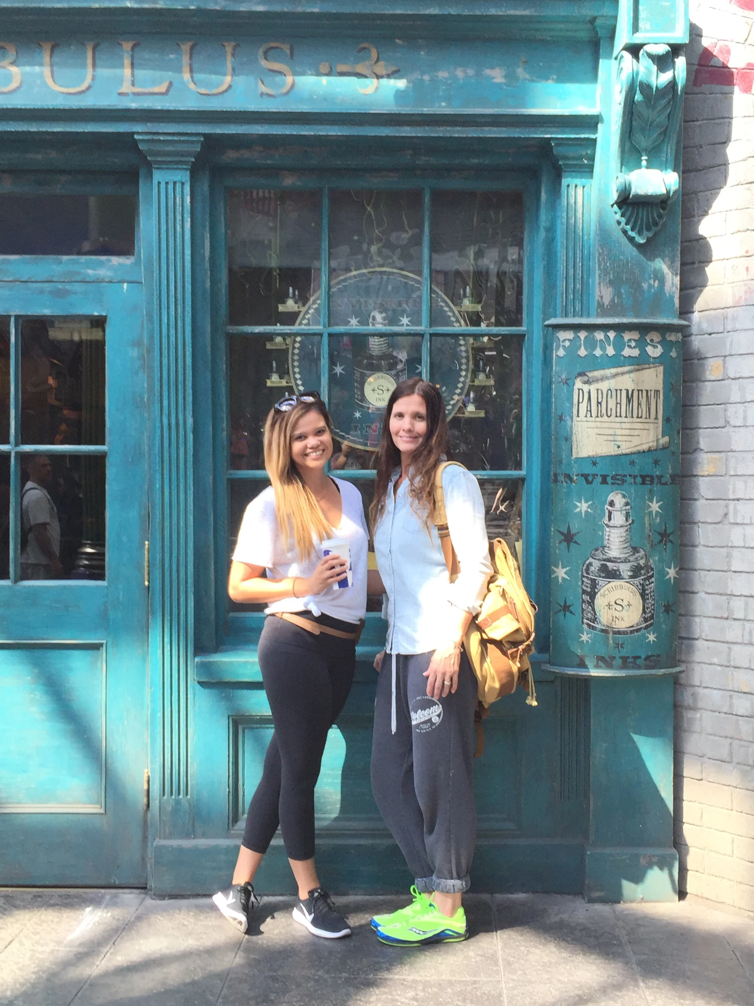 My mom and I in front of Scribbulus (a Harry Potter Calligraphy Store! ^_^)