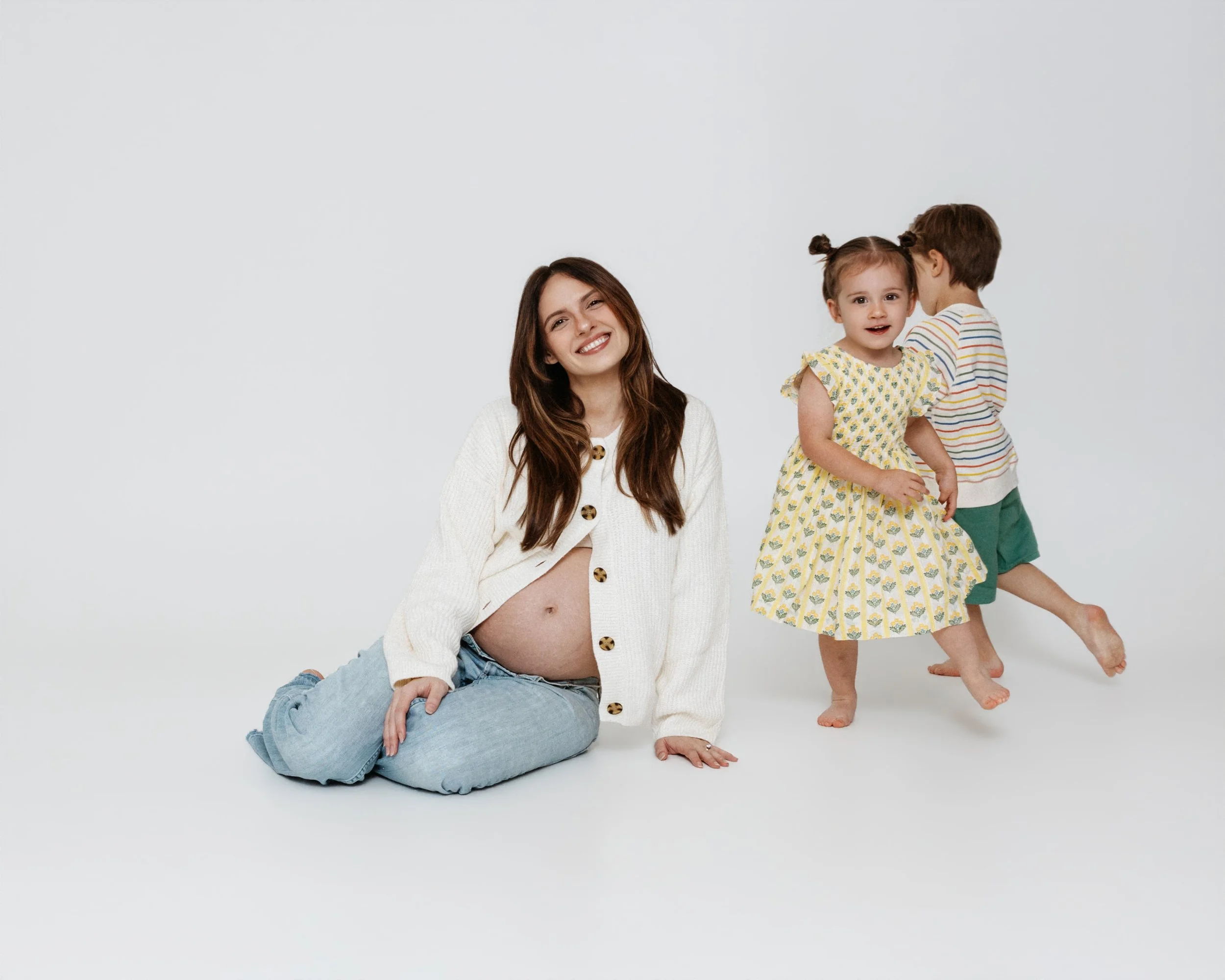 Studio Maternity Announcement Session for a Growing Louisiana Family | Quaint + Whim Photography