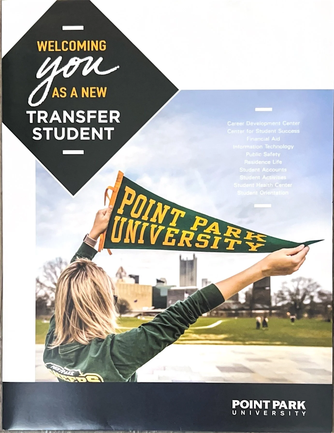  An image taken for Point Park University and their marketing materials, in this specific case for Transfer Students.  