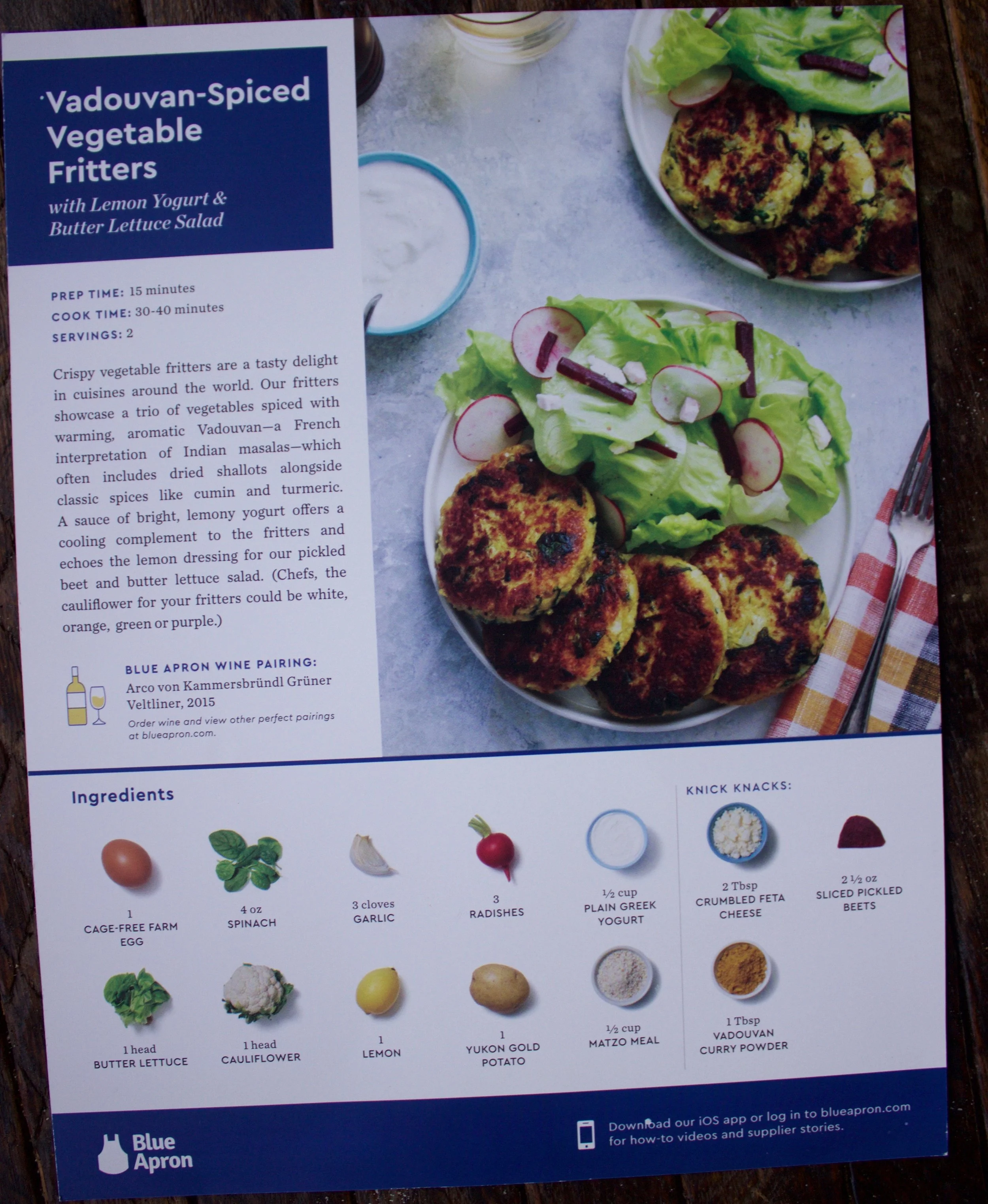 The recipe card. (front)