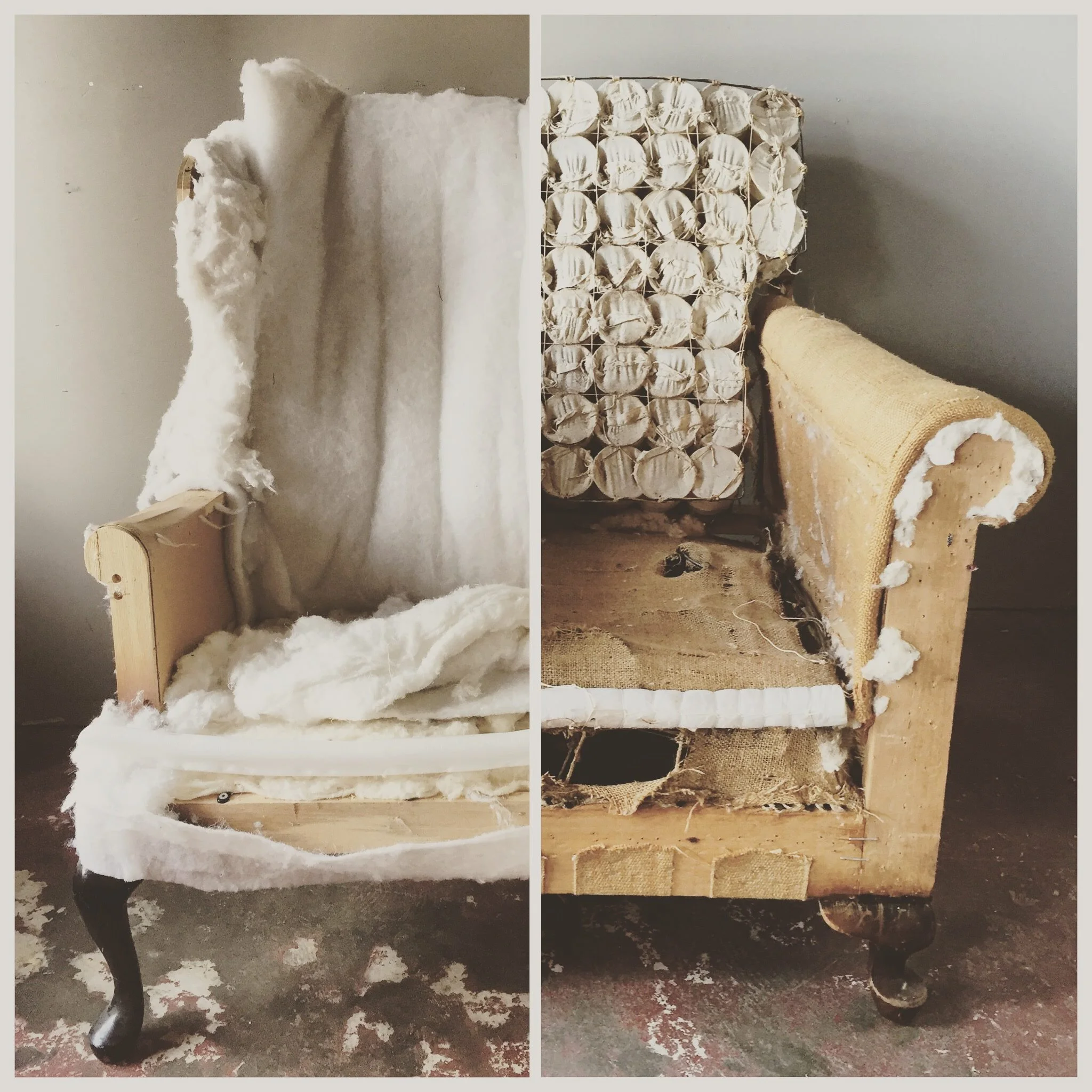 Side by side comparison of two chair frames