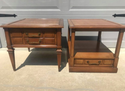 Pair Hekman vintage end tables $75