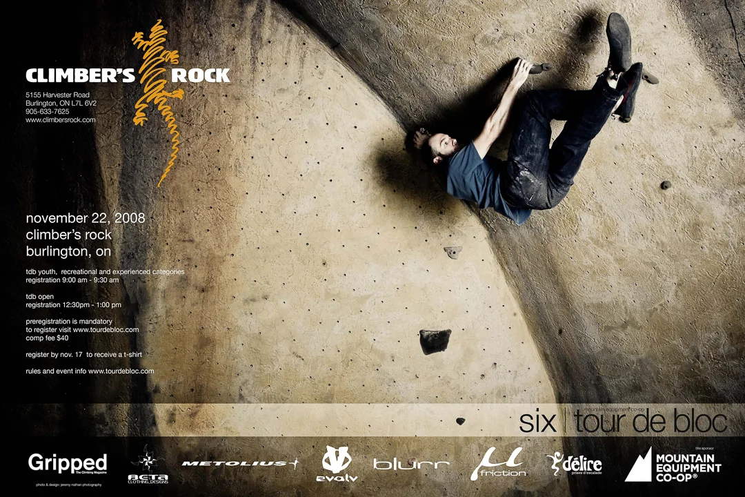Tour De Bloc 6 - Climbers Rock Event Poster