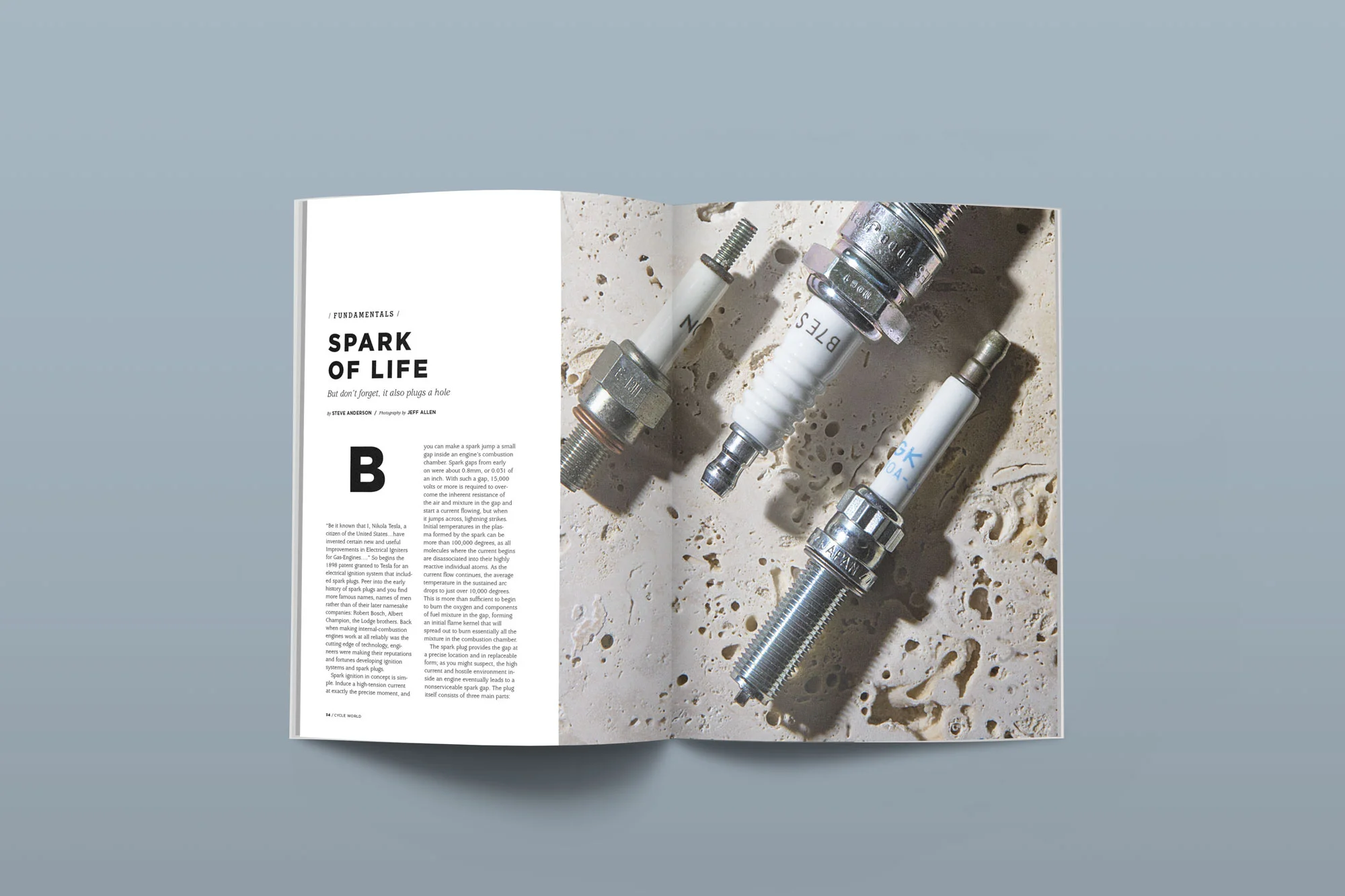 The history and insight into the various types of motorcycle spark plugs.