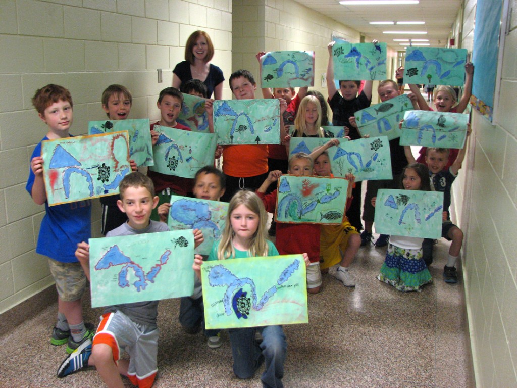 2nd and 3rd Graders in Laura Mills' class at Delaware, Ontario, Public School.