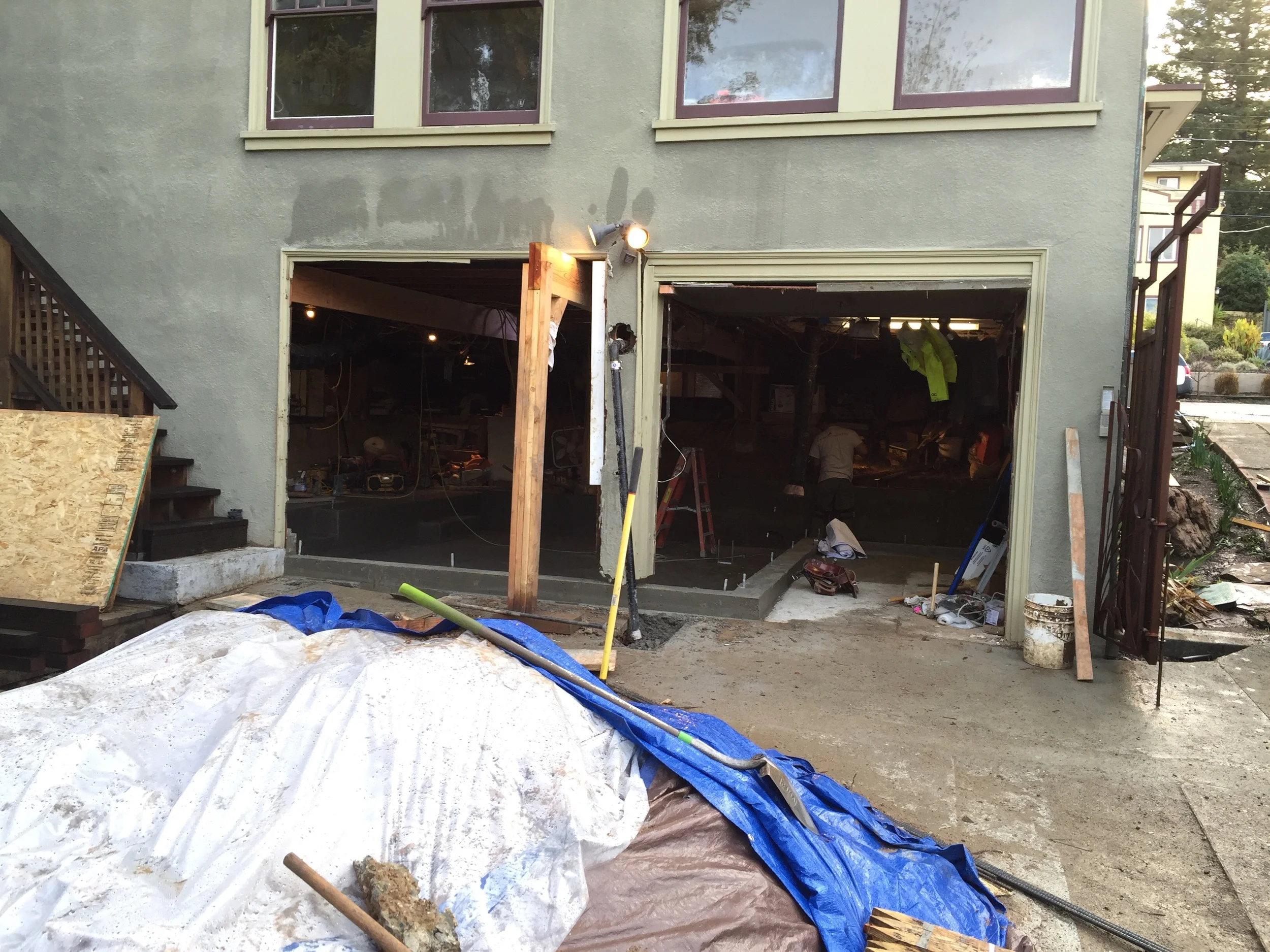 After we tore out garage doors.